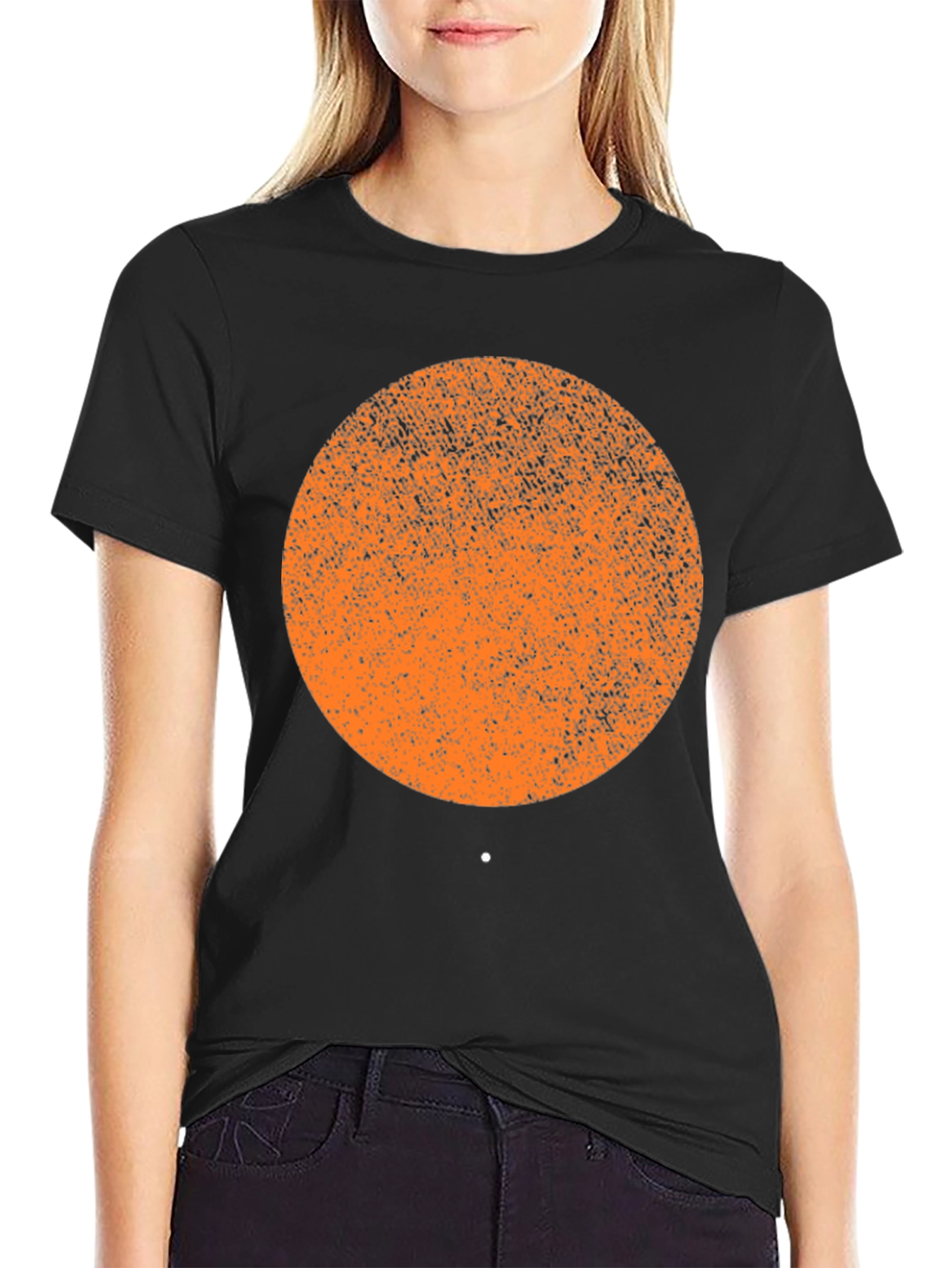Abstract Graphic Print T-Shirt - Black Cotton Blend