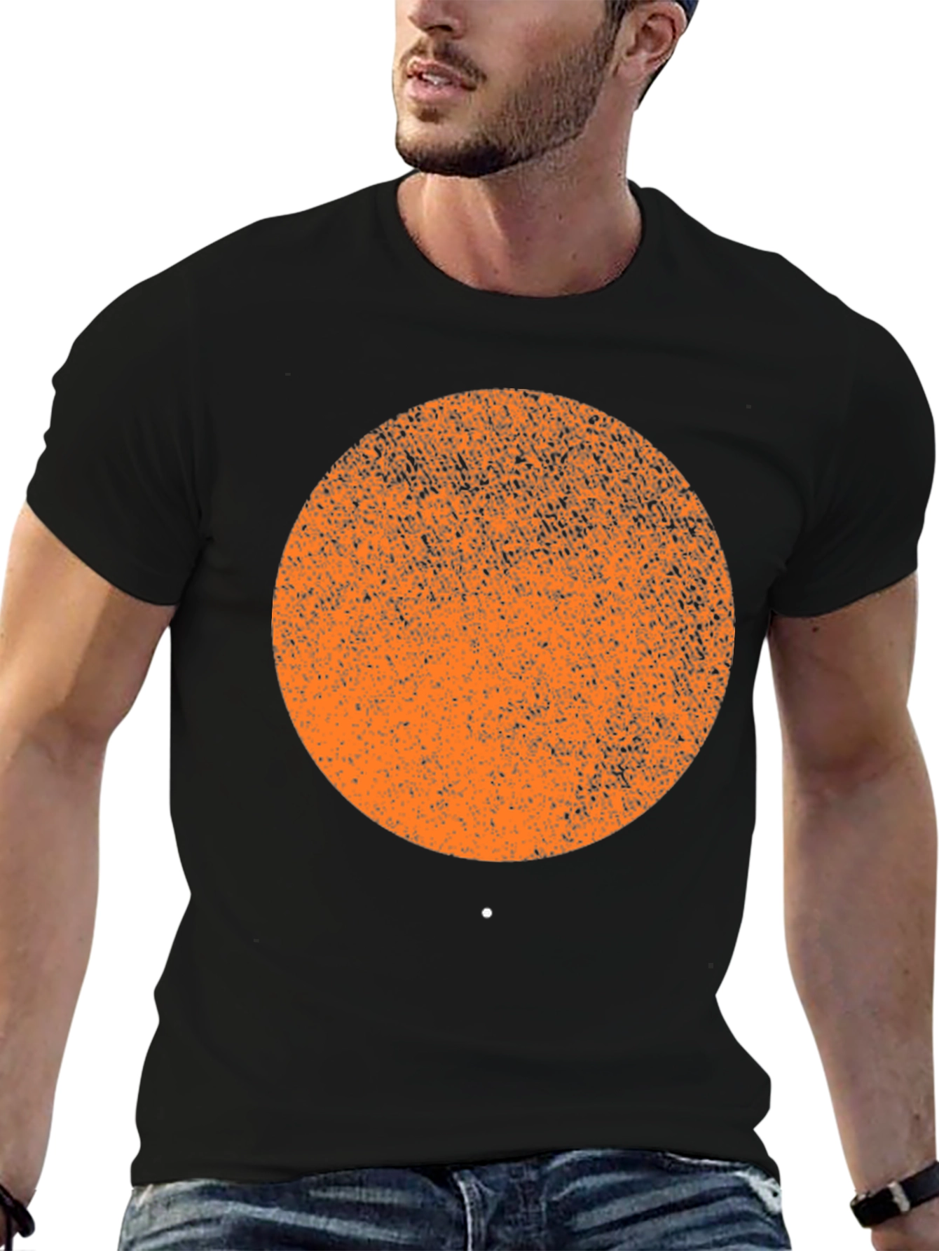 Abstract Graphic Print T-Shirt - Black Cotton Blend