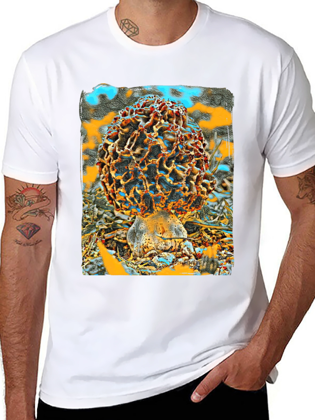 Mushroom Graphic Tee - Unique Artistic Design
