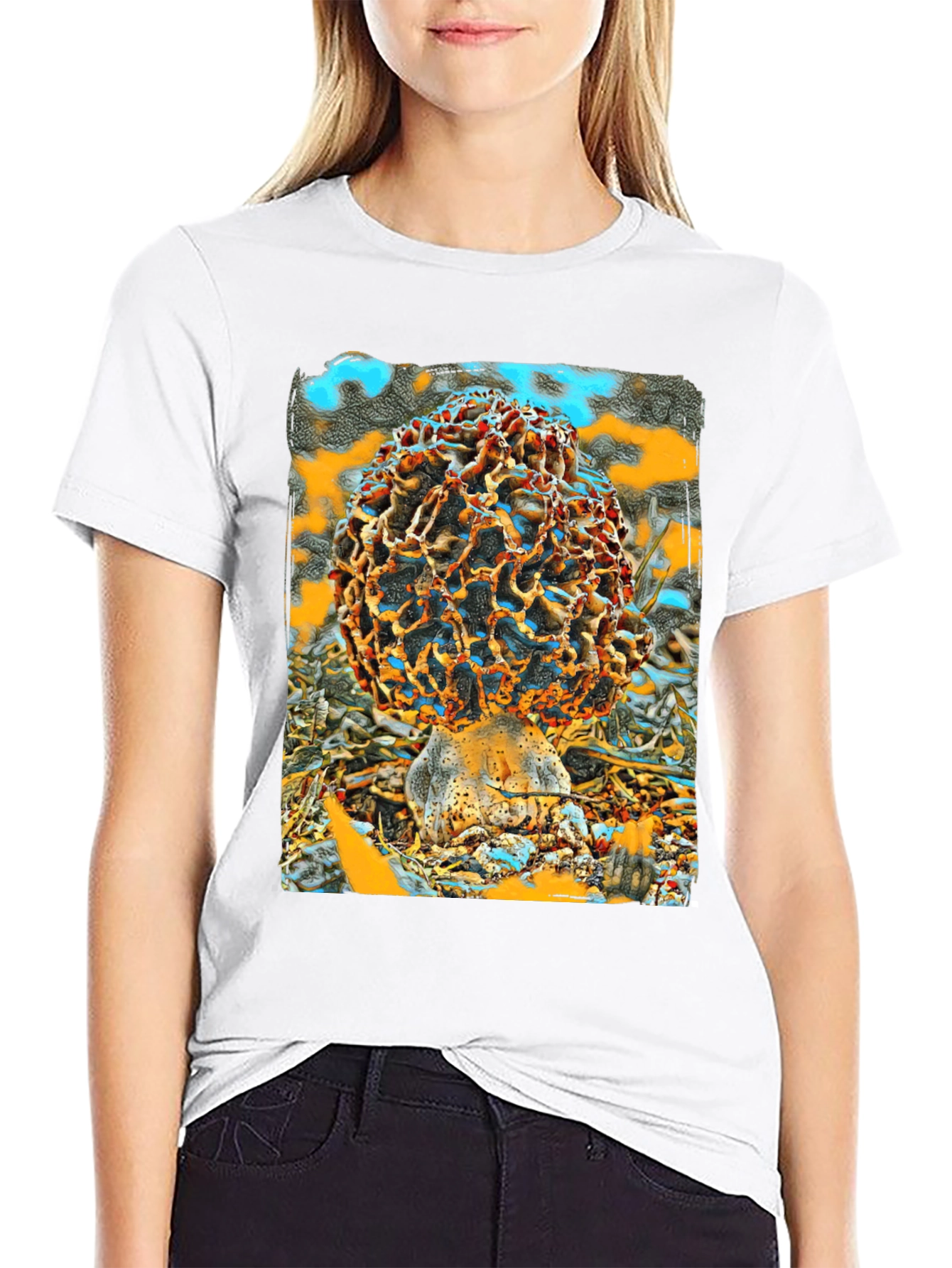 Mushroom Graphic Tee - Unique Artistic Design