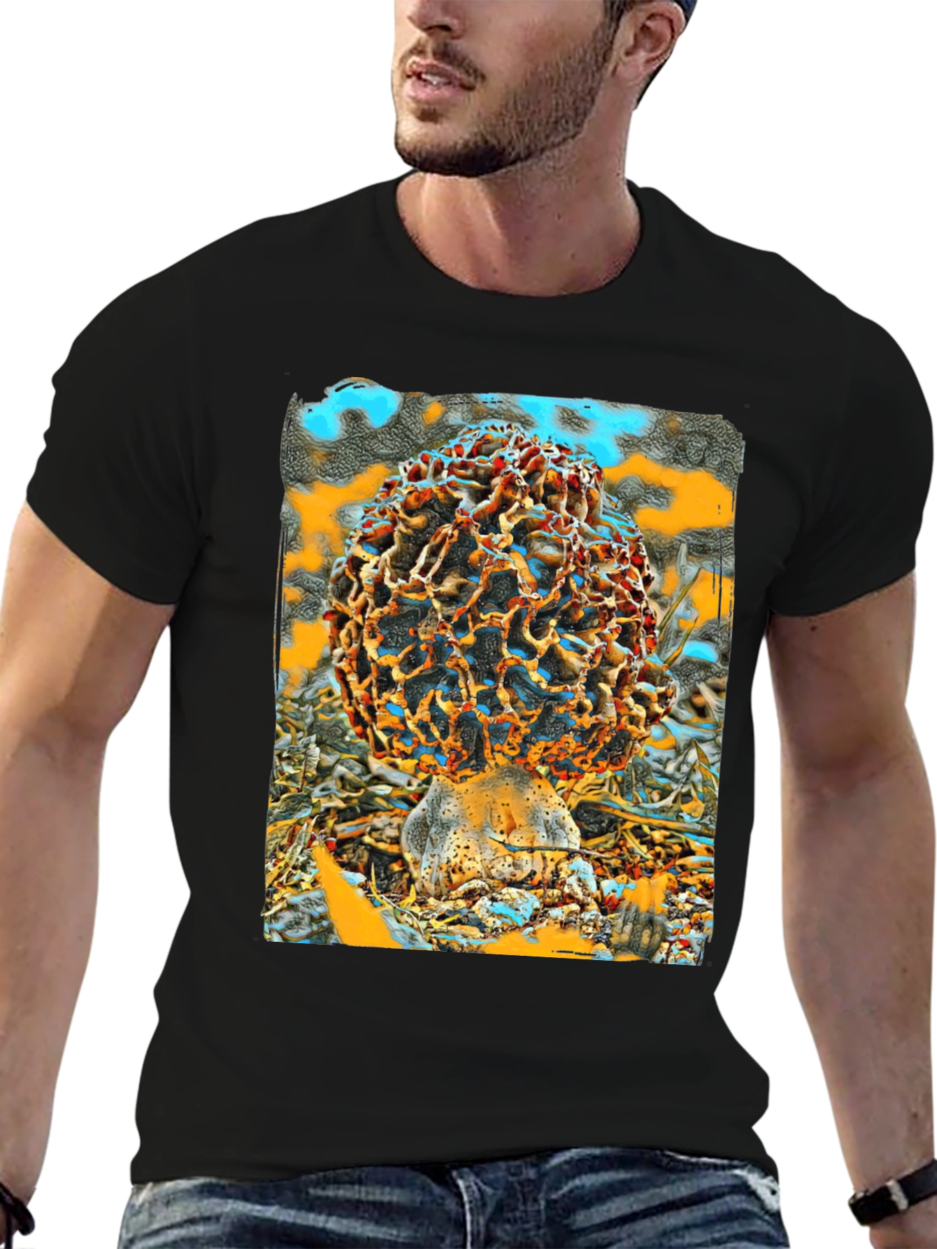 Mushroom Graphic Tee - Unique Artistic Design