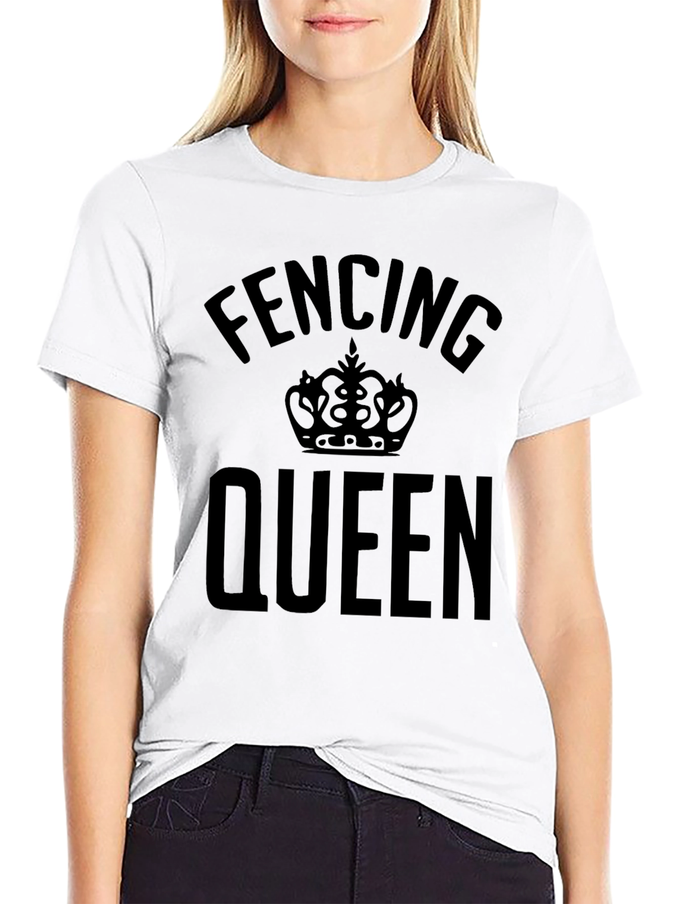 Fencing Queen Black Graphic T-Shirt