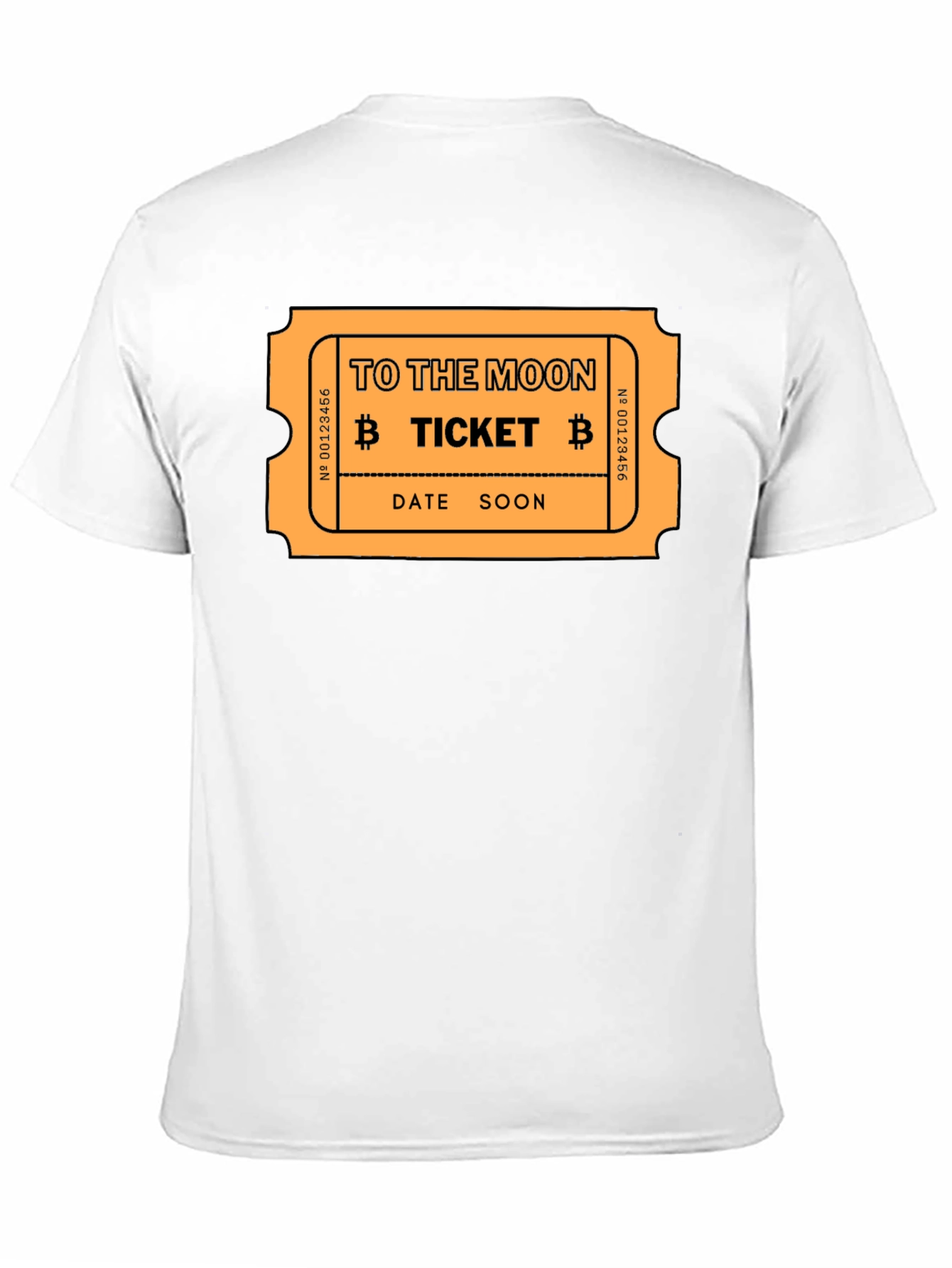To The Moon Bitcoin Ticket Black T-Shirt
