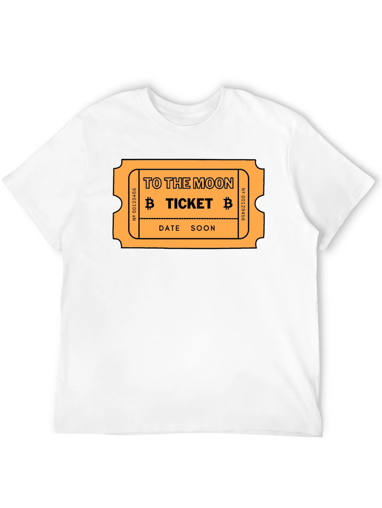 To The Moon Bitcoin Ticket Black T-Shirt