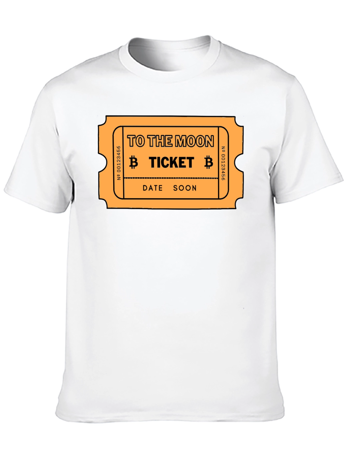 To The Moon Bitcoin Ticket Black T-Shirt