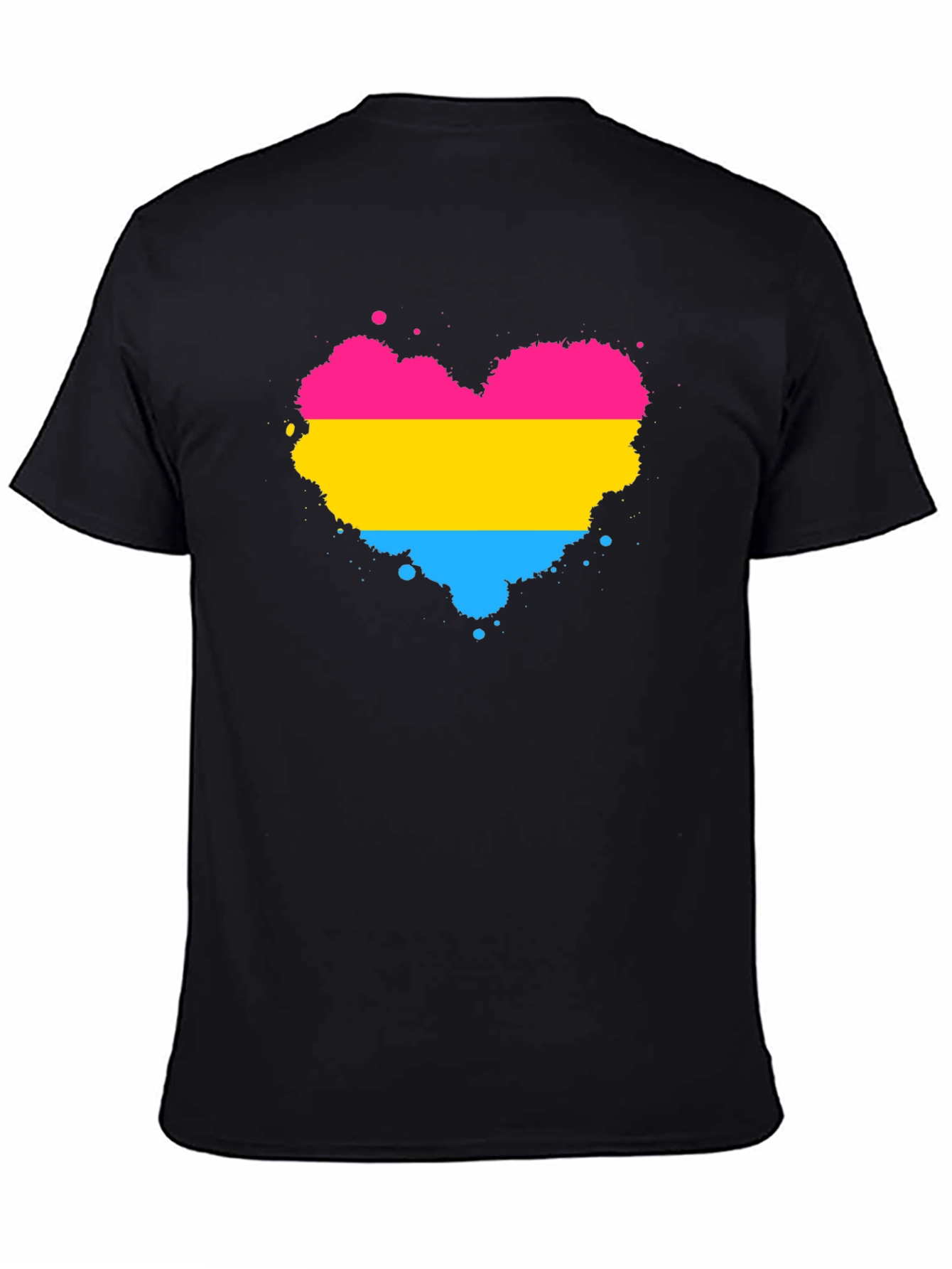 Pansexual Pride Heart Splatter T-Shirt