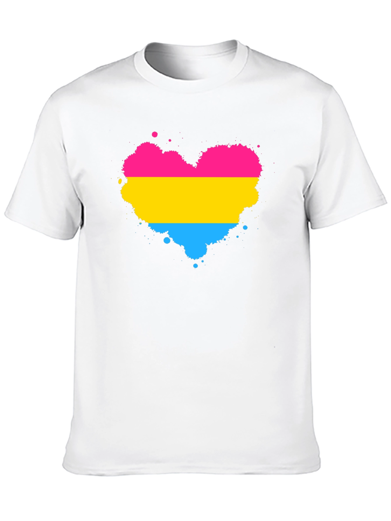 Pansexual Pride Heart Splatter T-Shirt
