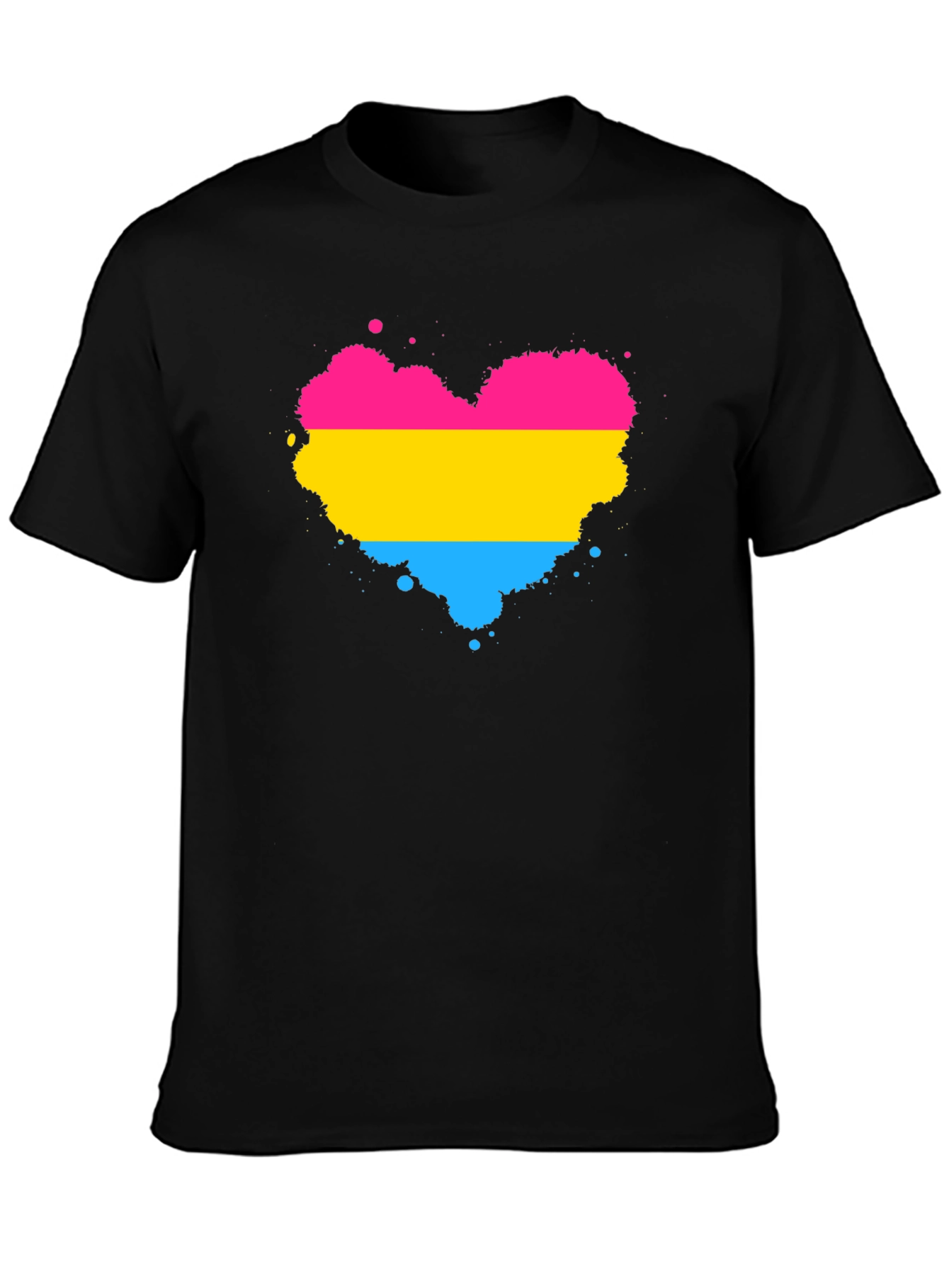Pansexual Pride Heart Splatter T-Shirt