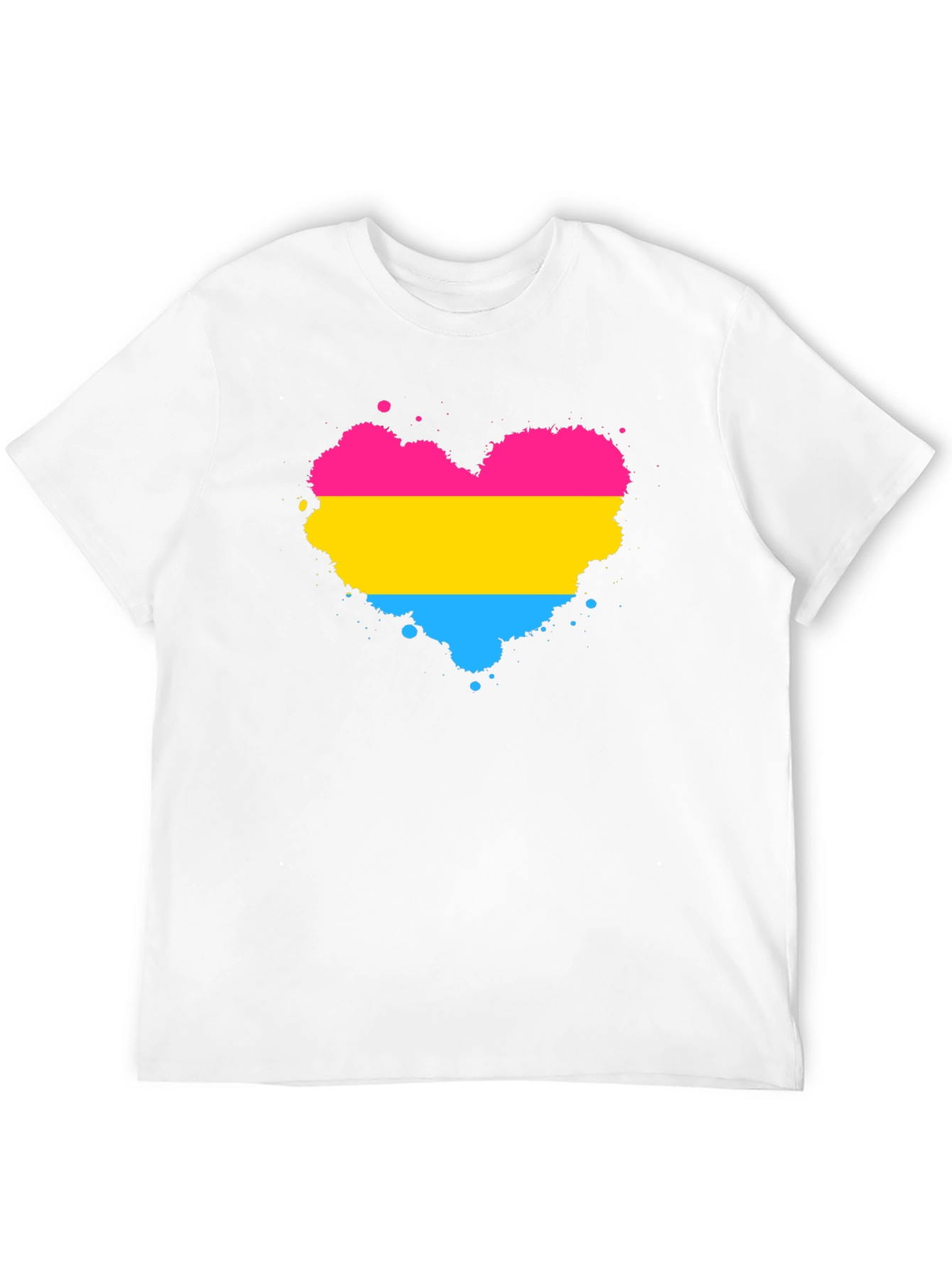 Pansexual Pride Heart Splatter T-Shirt