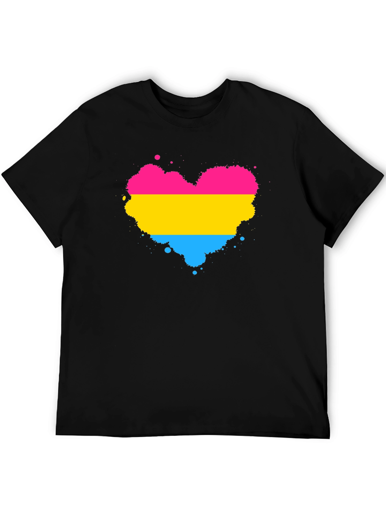 Pansexual Pride Heart Splatter T-Shirt