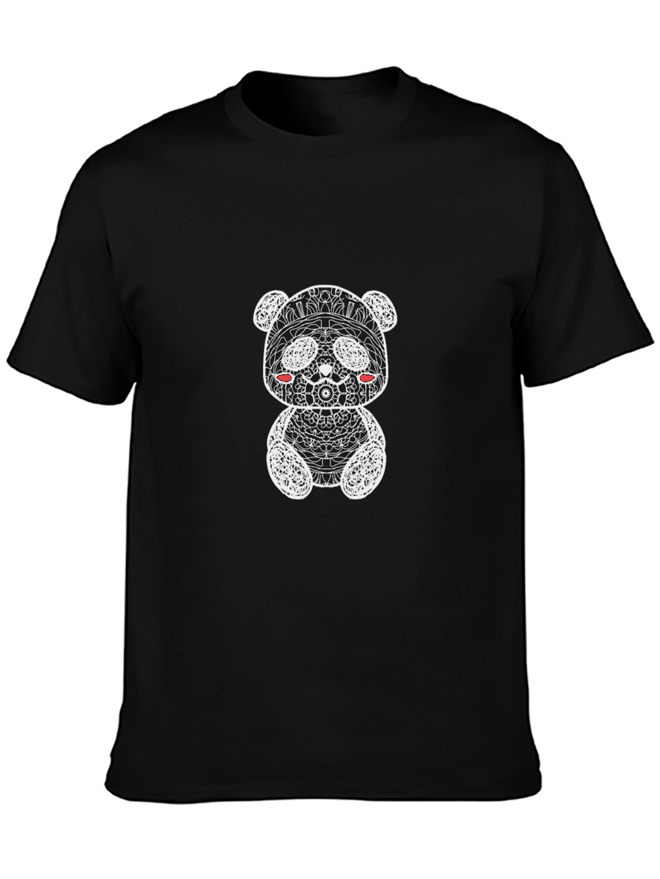 Abstract Panda Graphic T-Shirt - Black