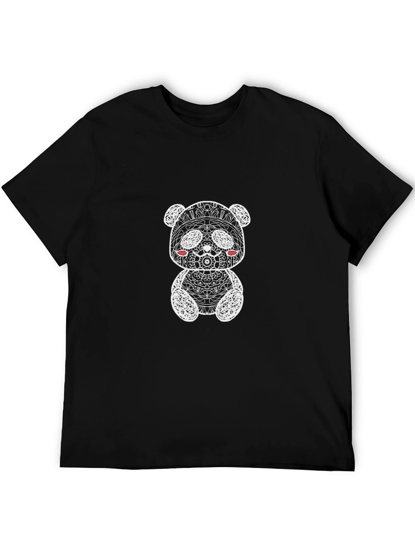 Abstract Panda Graphic T-Shirt - Black