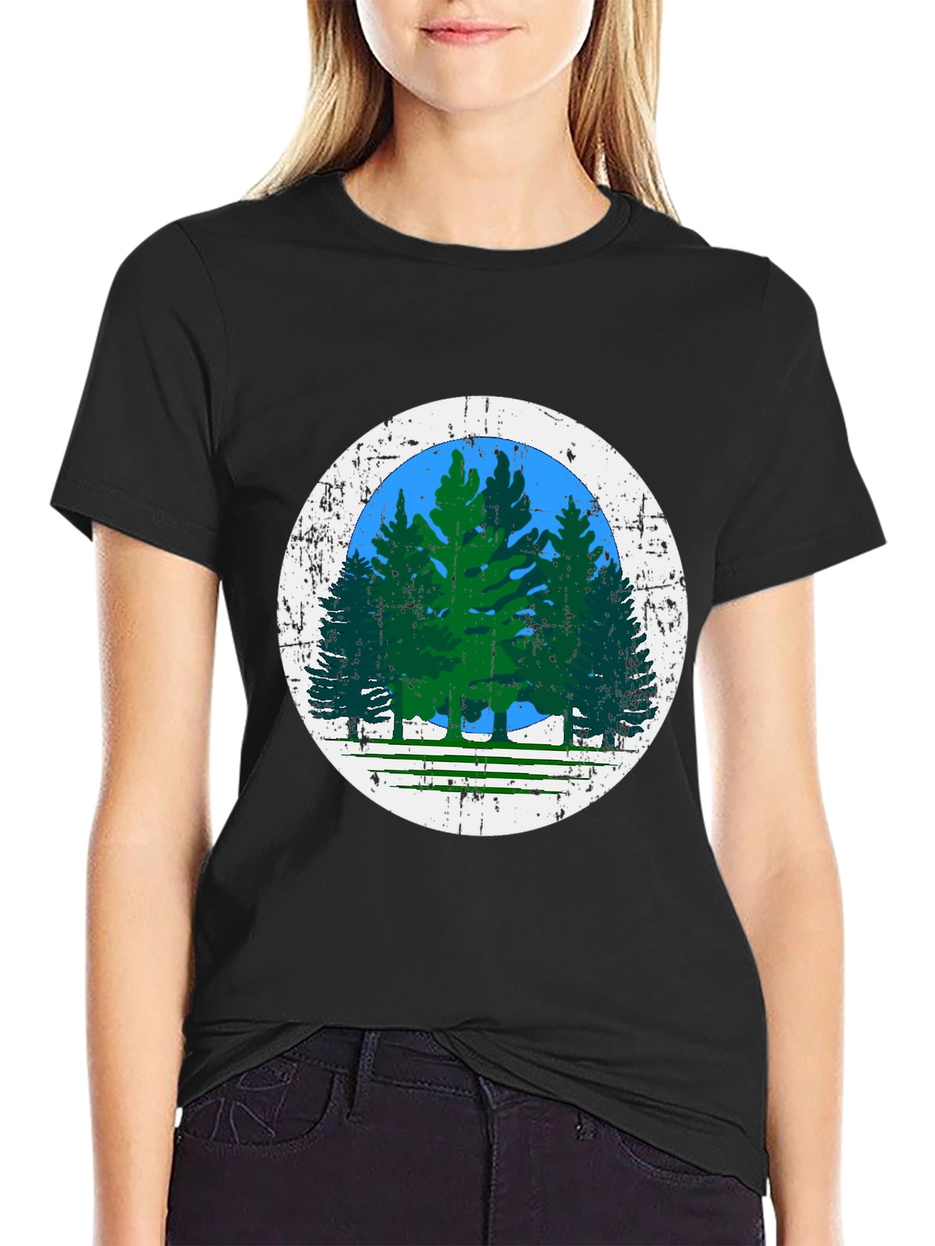 Nature Scene Black Tee