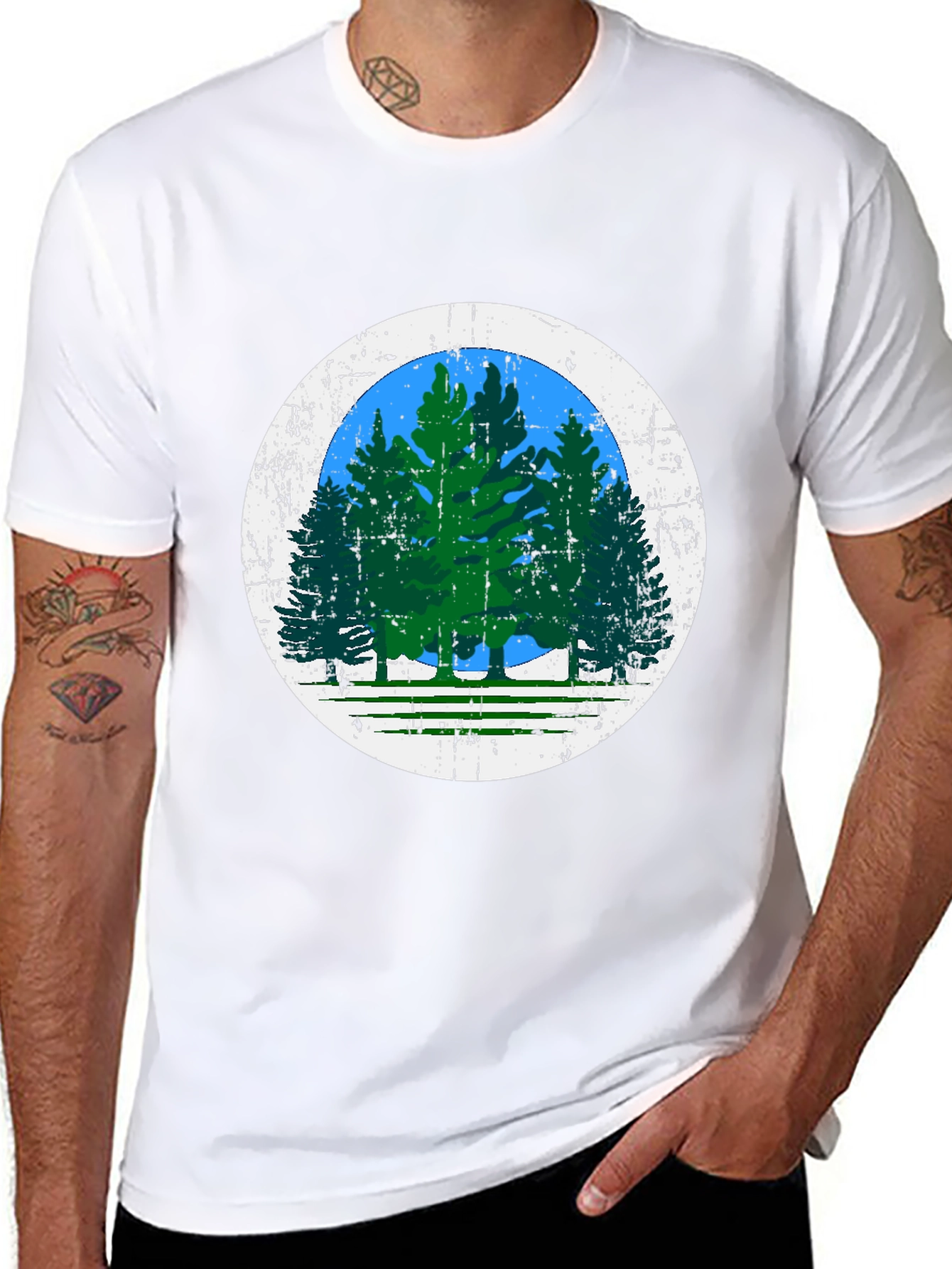 Nature Scene Black Tee