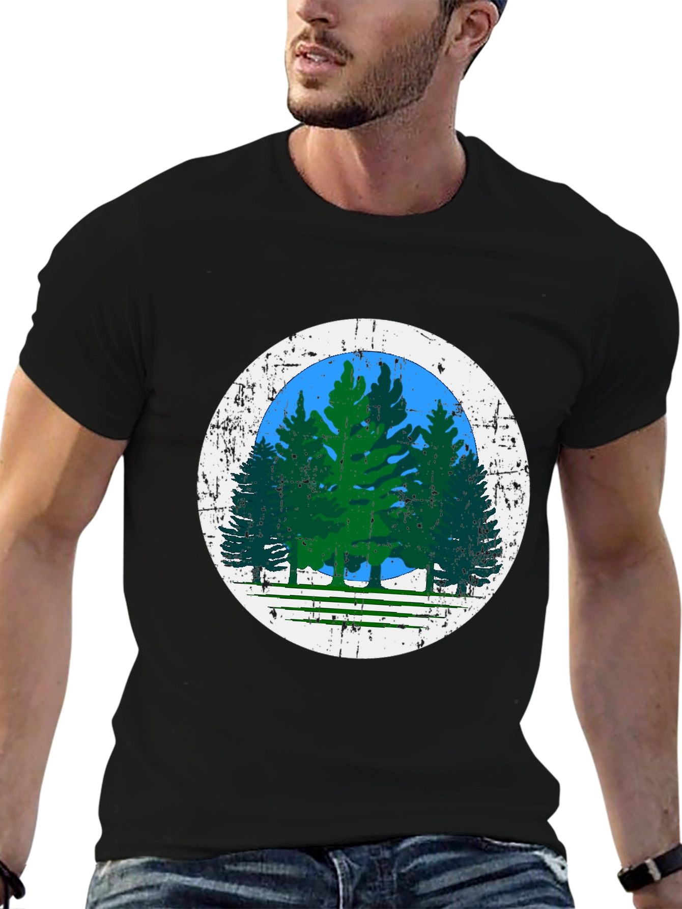 Nature Scene Black Tee