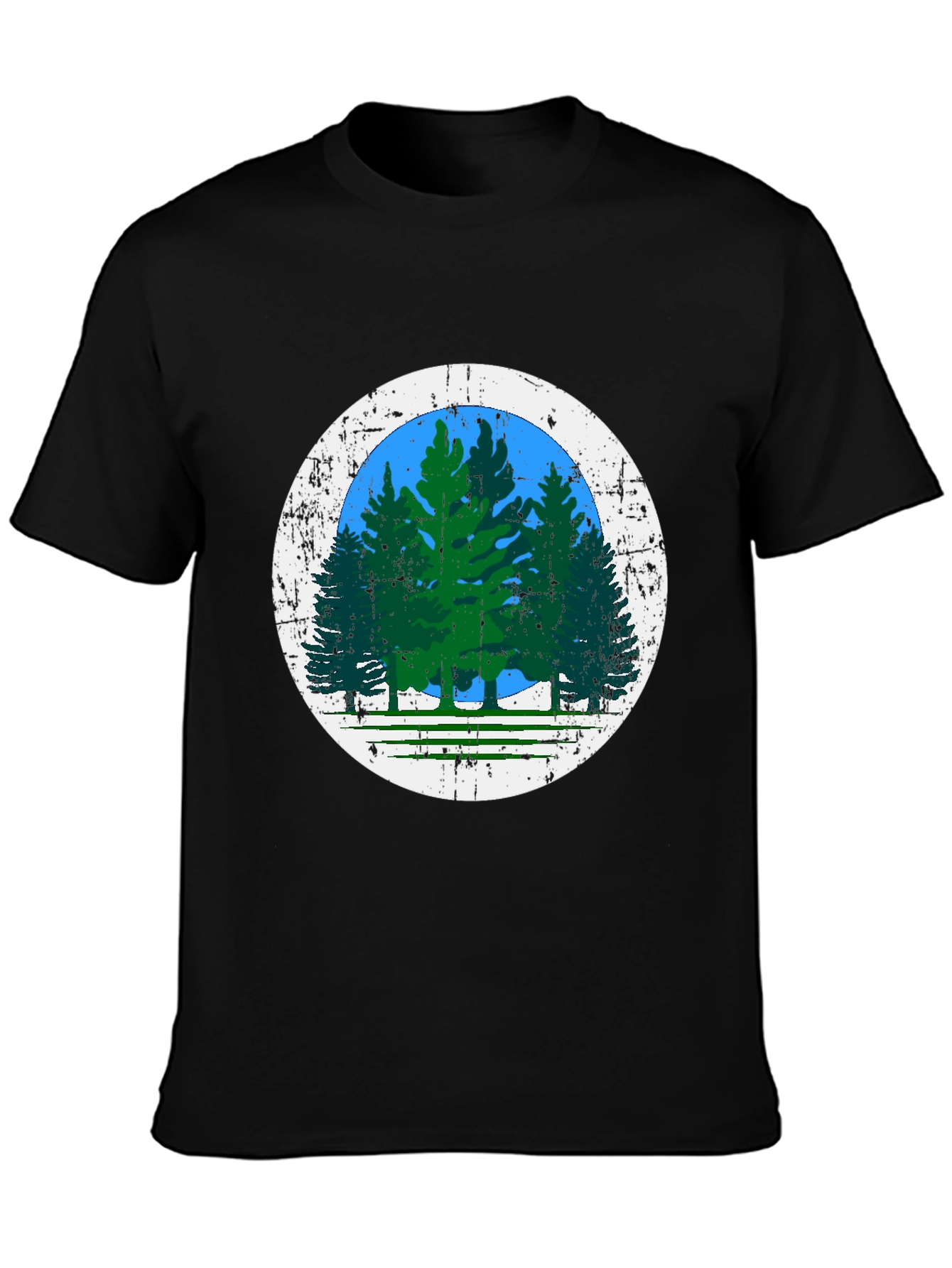 Nature Scene Black Tee