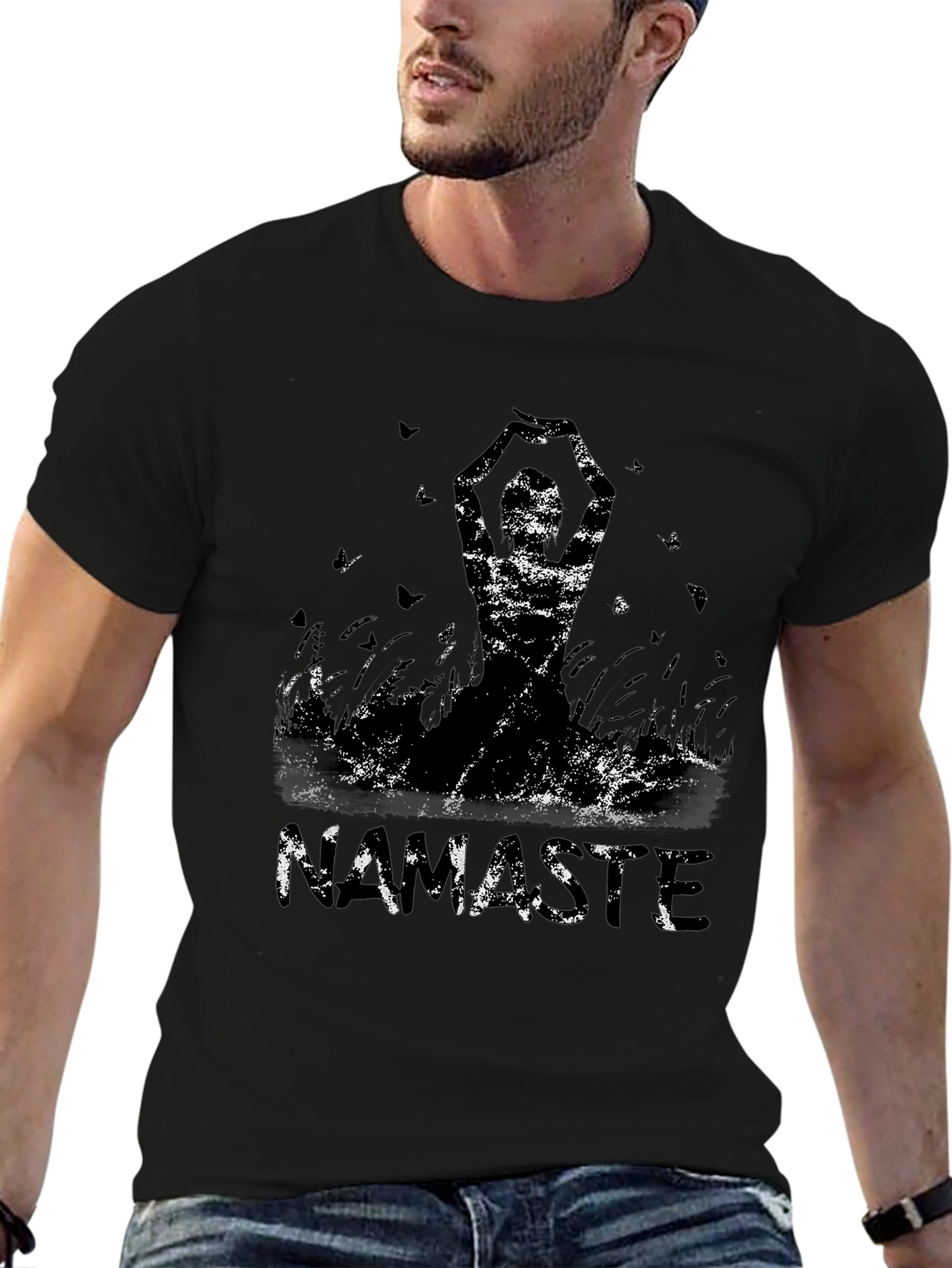 Namaste Graphic Tee - Stylish Yoga Design