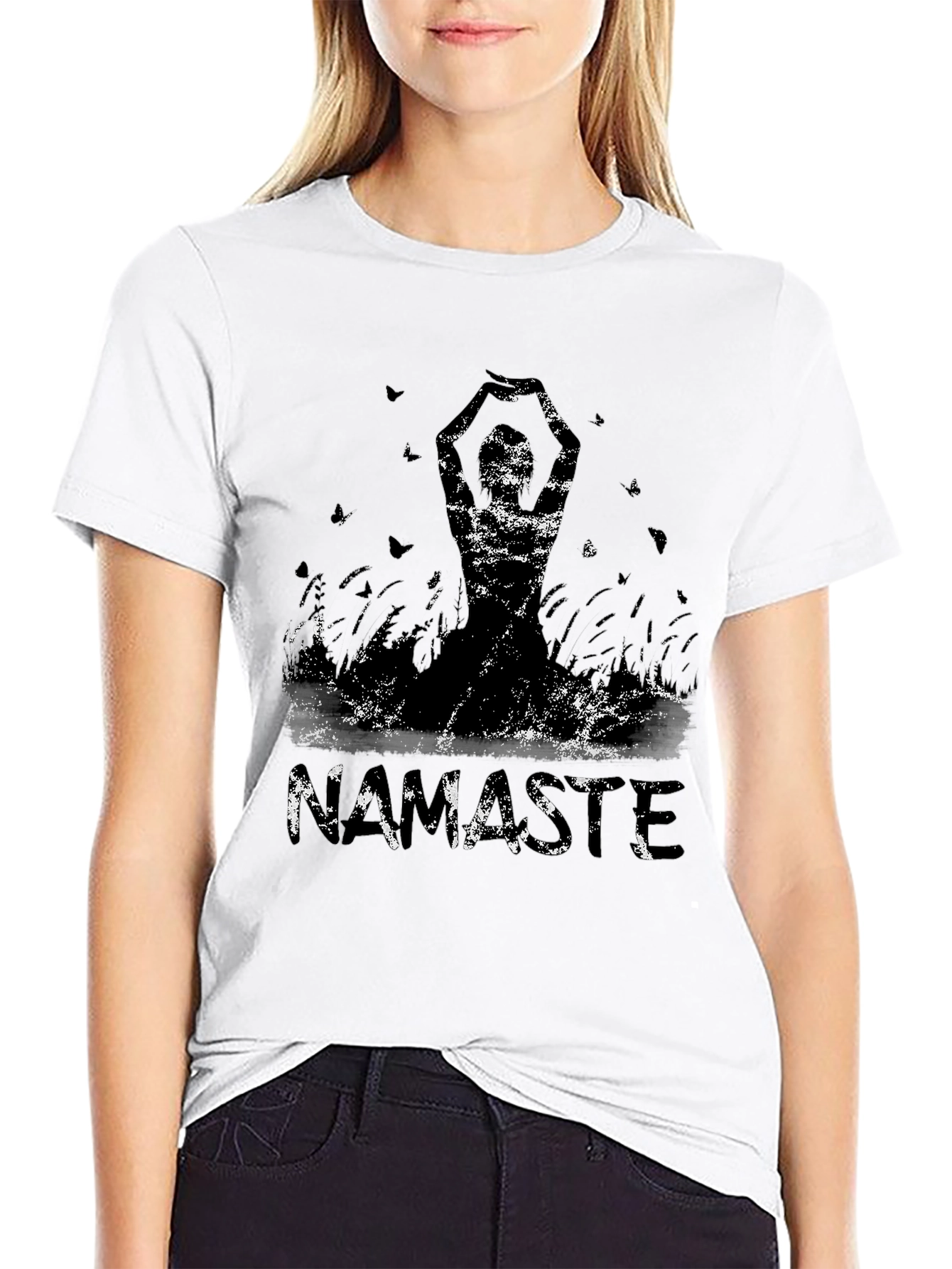 Namaste Graphic Tee - Stylish Yoga Design