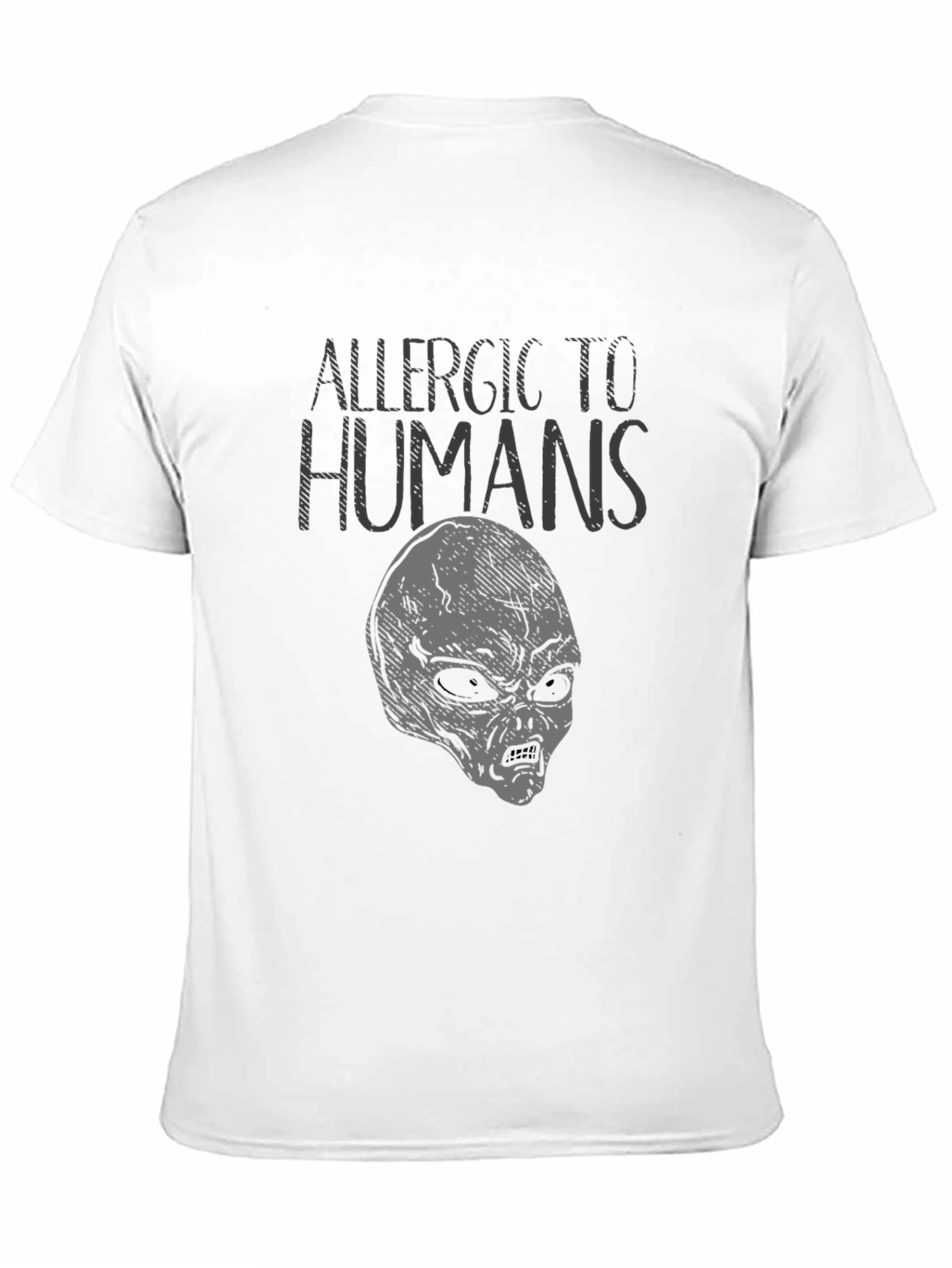 Allergic to Humans Alien T-Shirt Funny Graphic Tee