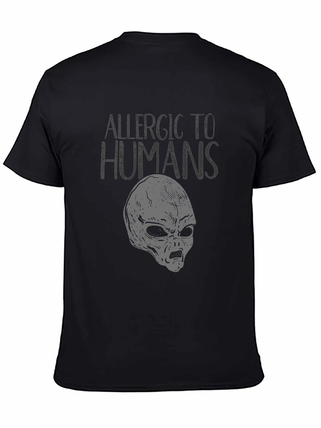 Allergic to Humans Alien T-Shirt Funny Graphic Tee