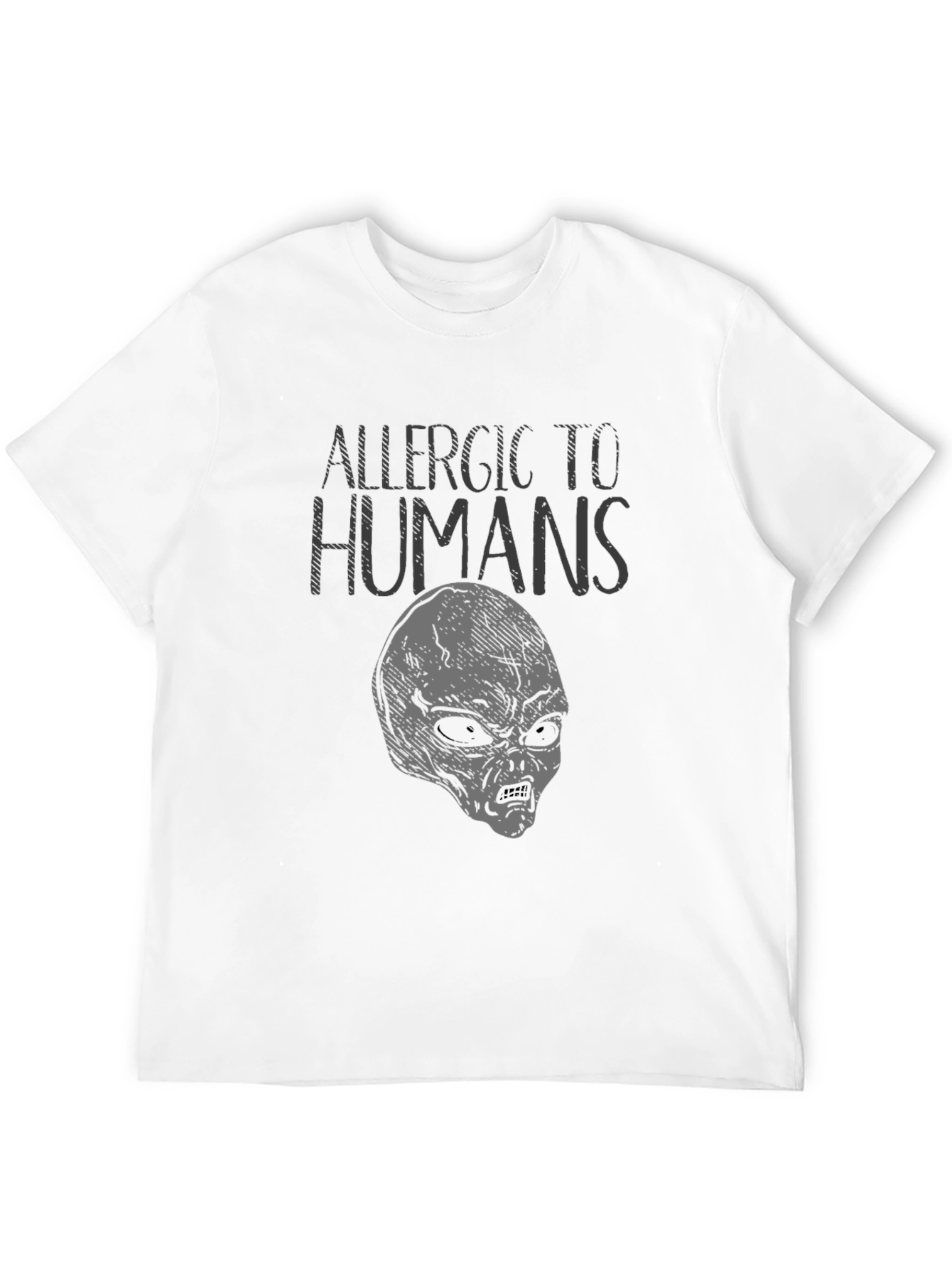 Allergic to Humans Alien T-Shirt Funny Graphic Tee