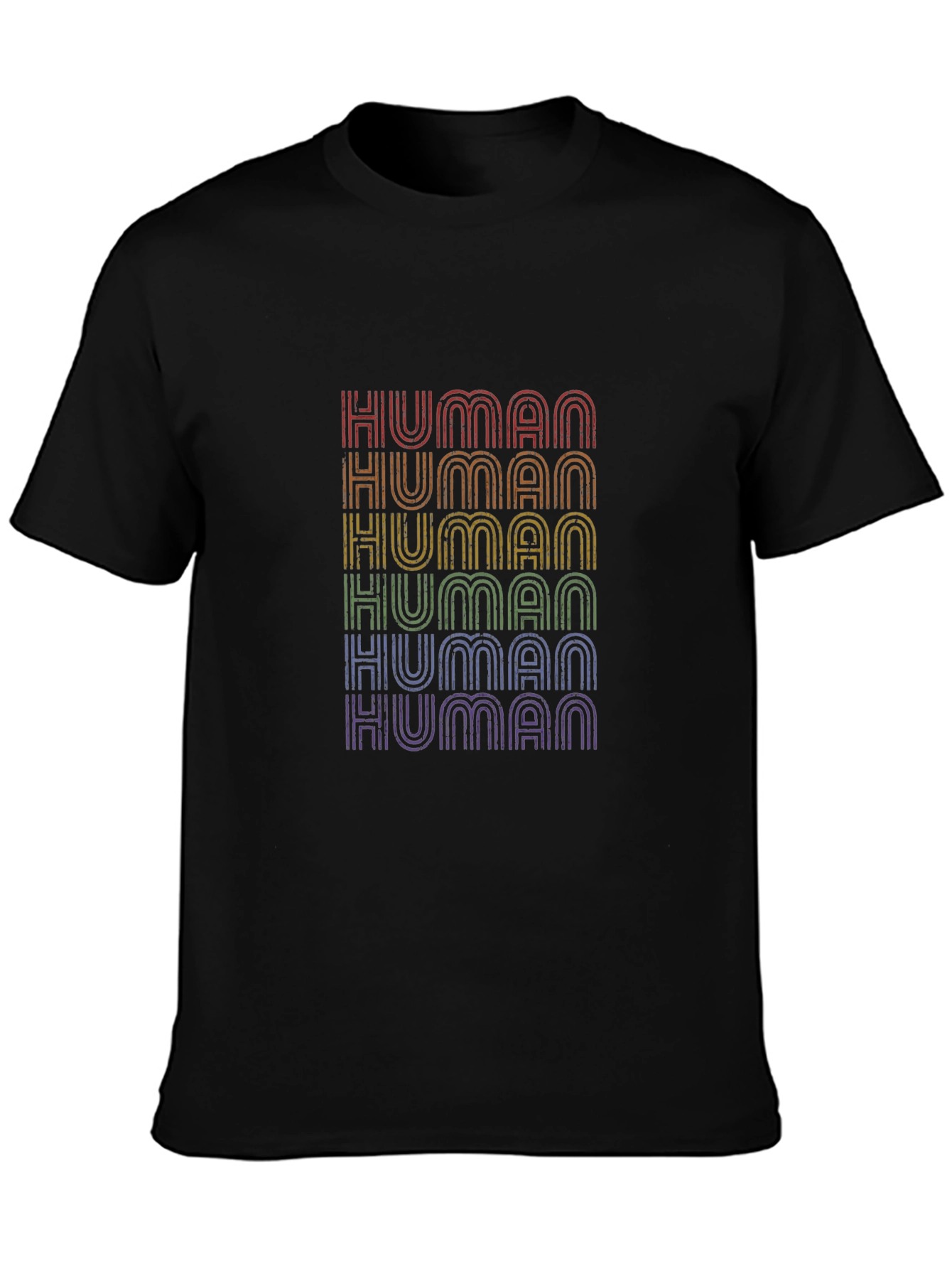 Human Pride T-Shirt - Rainbow Text Design
