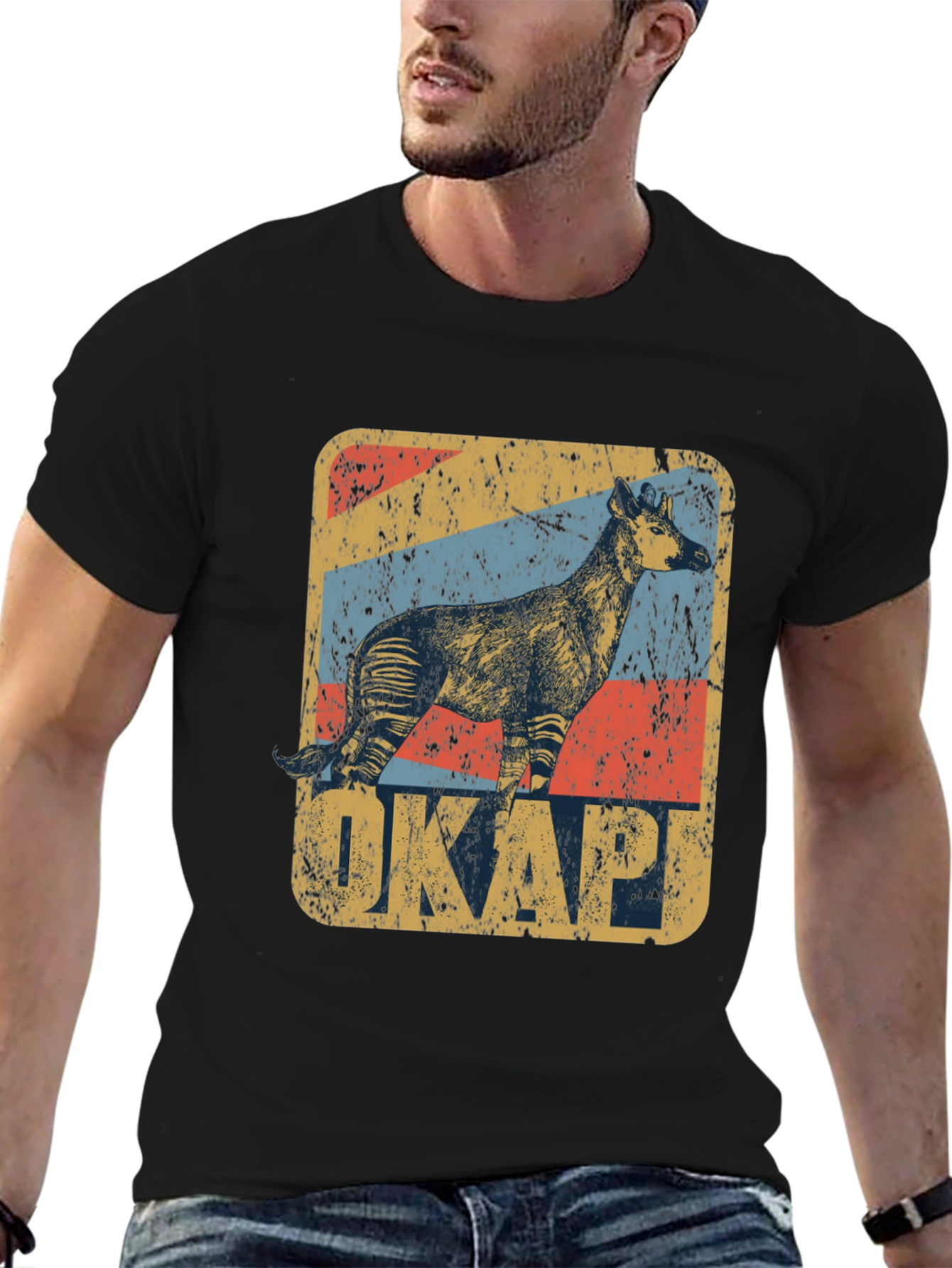 Okapi Retro Style Graphic T-Shirt