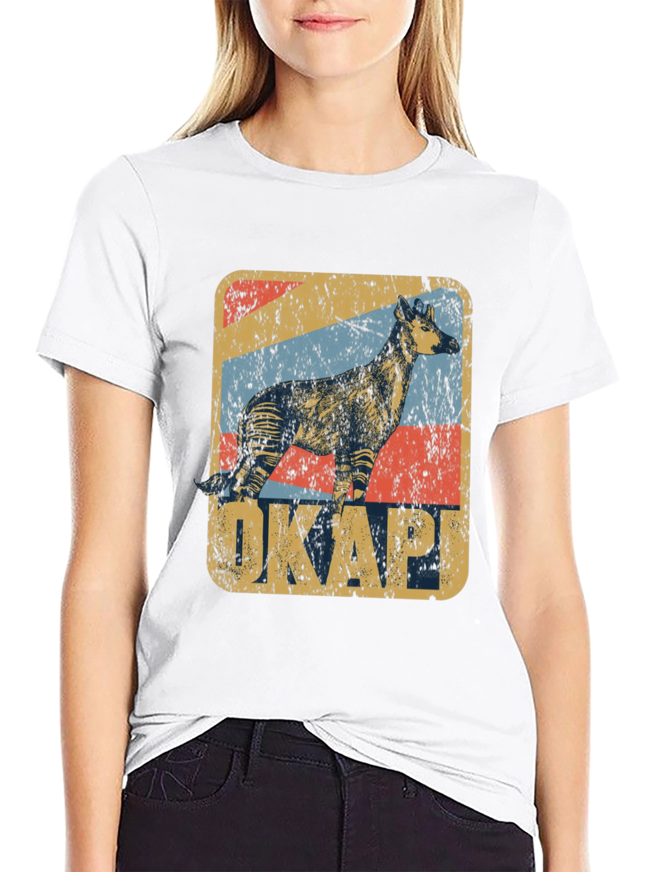 Okapi Retro Style Graphic T-Shirt