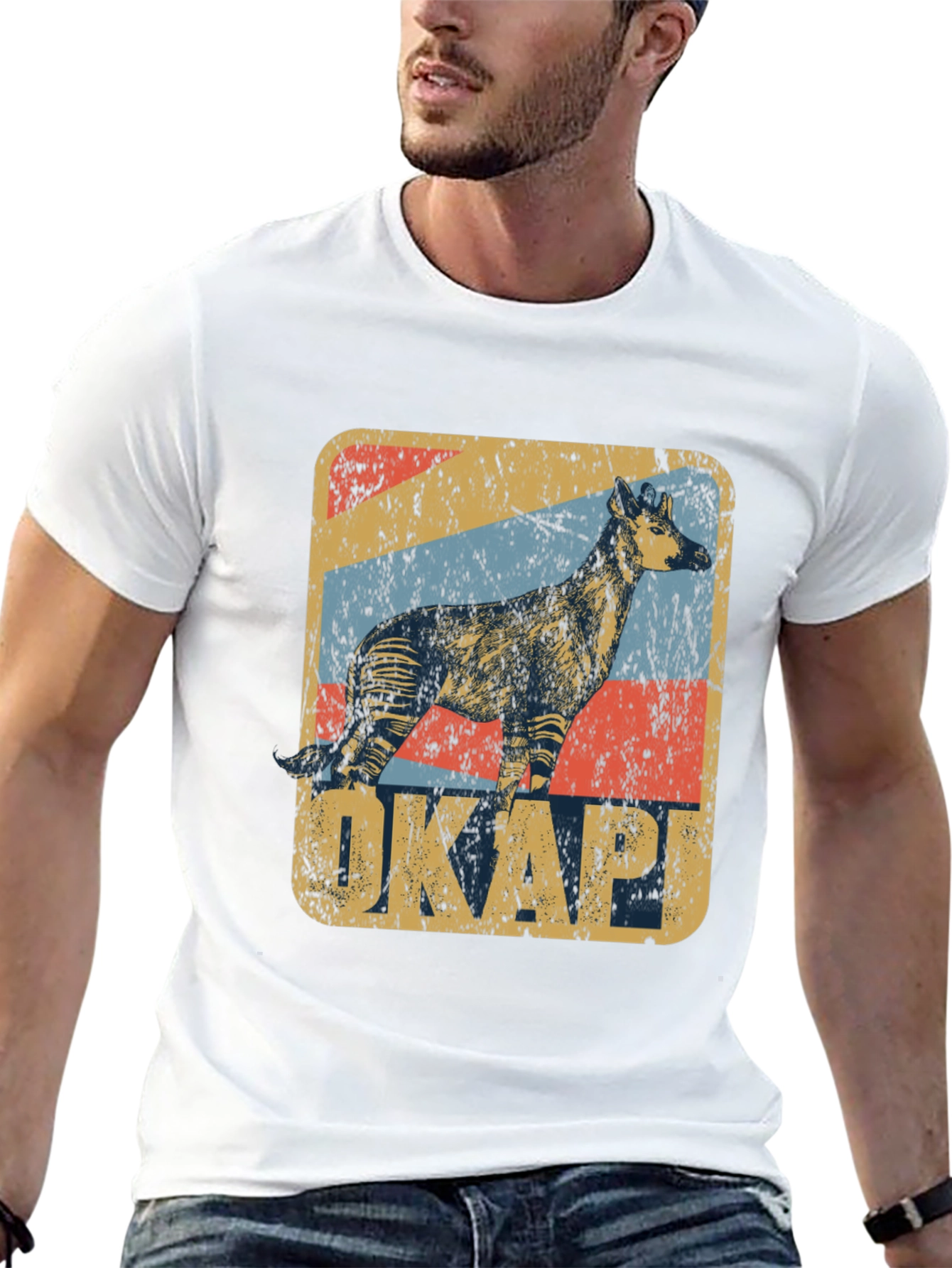 Okapi Retro Style Graphic T-Shirt