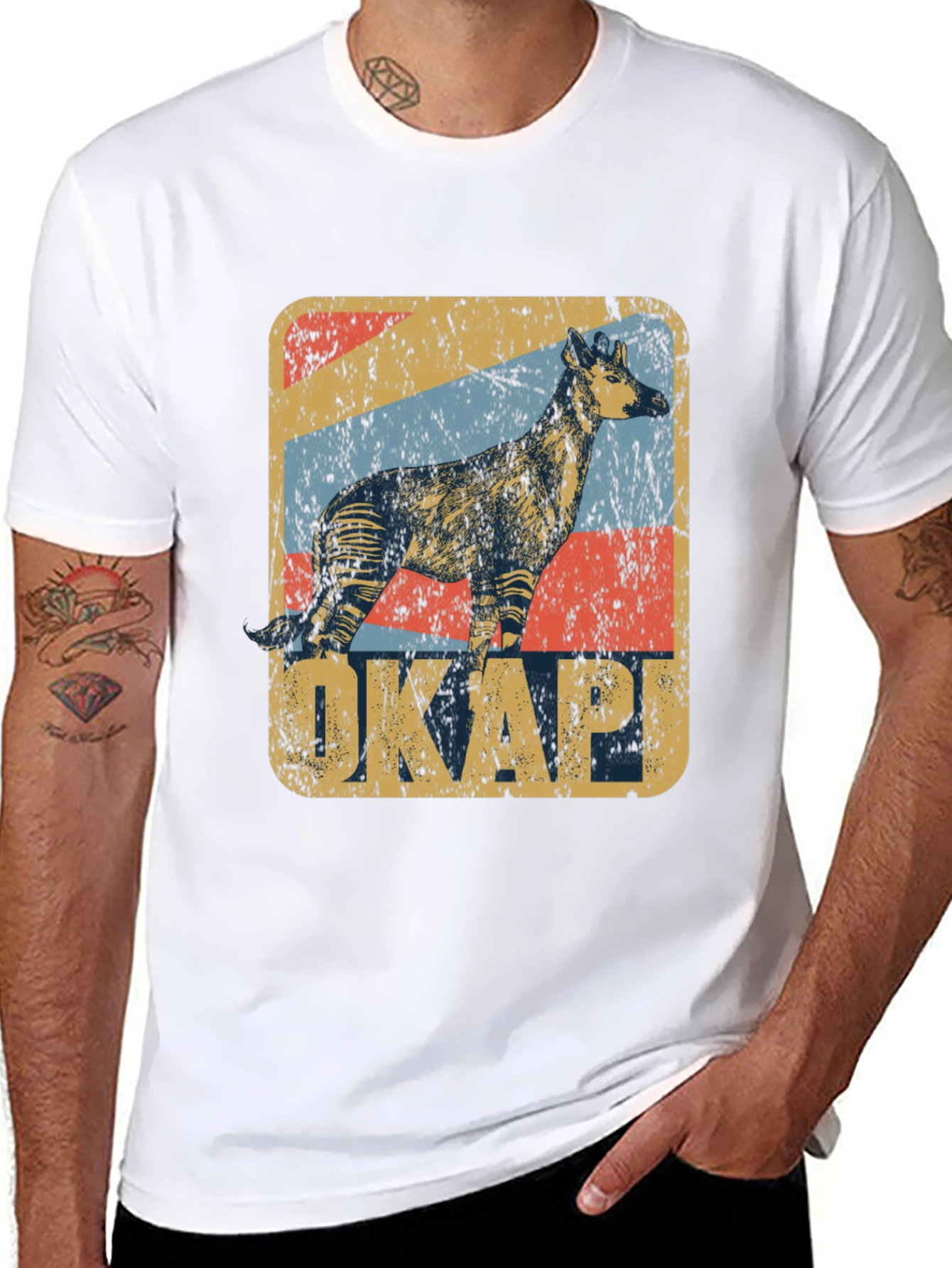 Okapi Retro Style Graphic T-Shirt