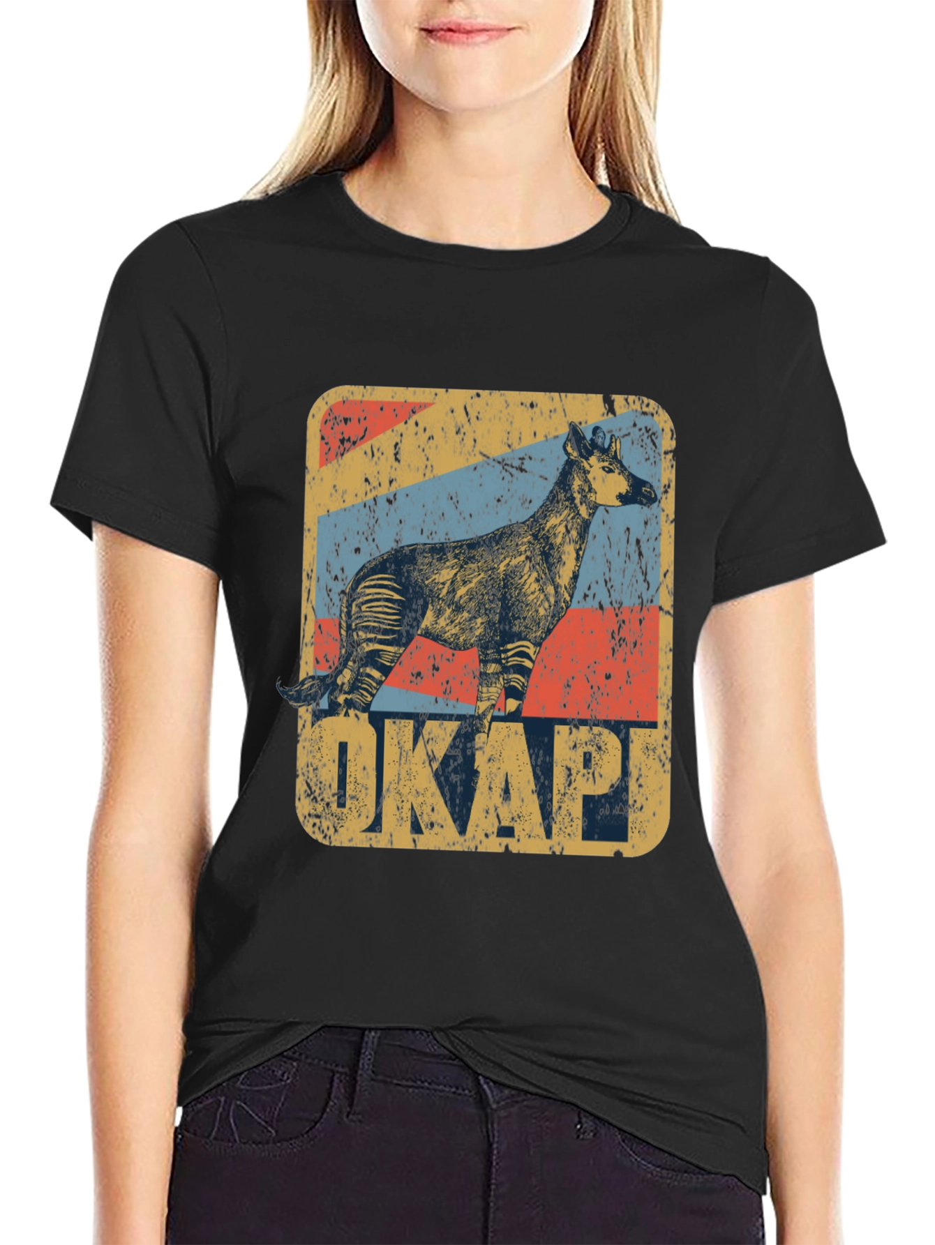 Okapi Retro Style Graphic T-Shirt