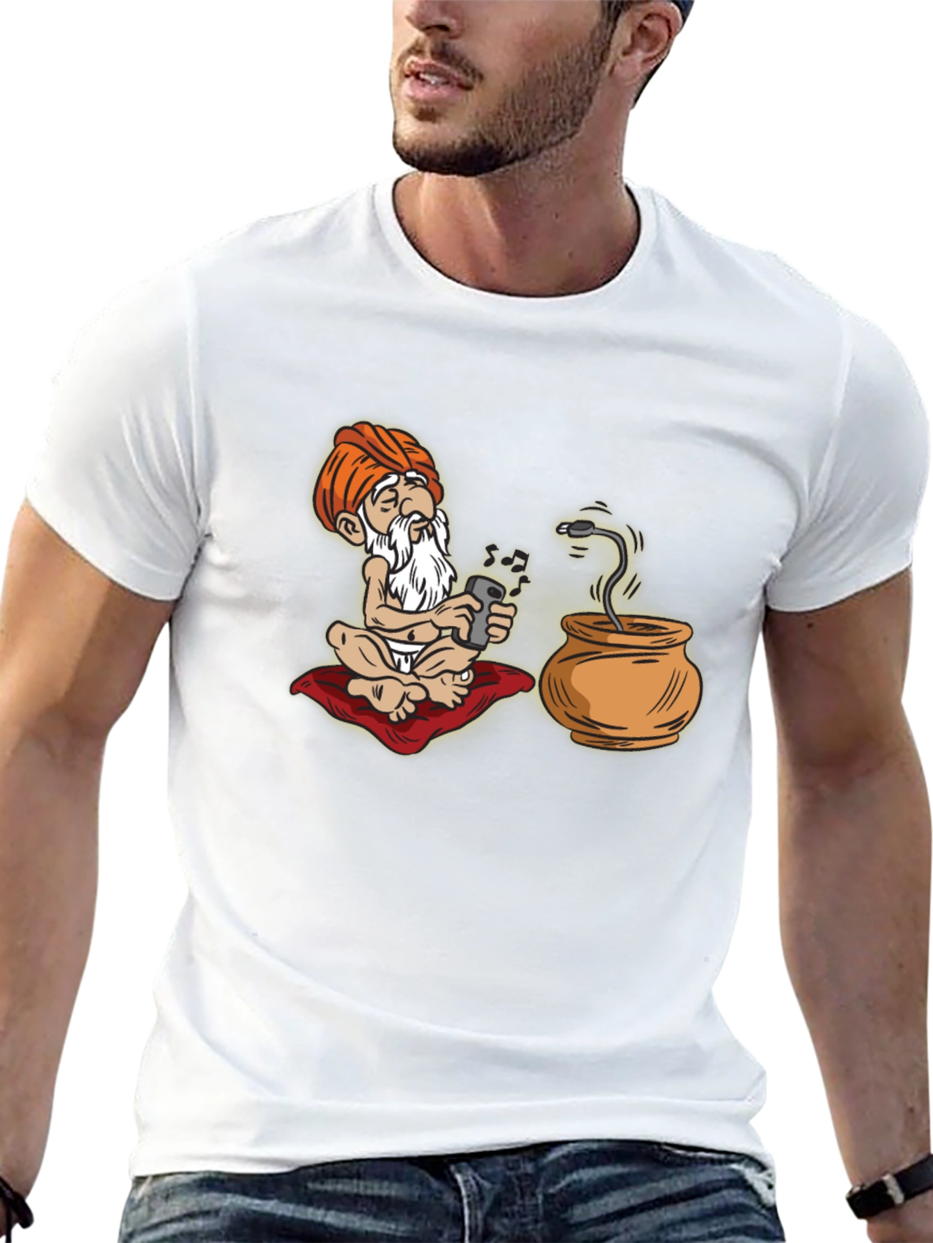 Cartoon Guru Tech T-Shirt - Funny Graphic Tee