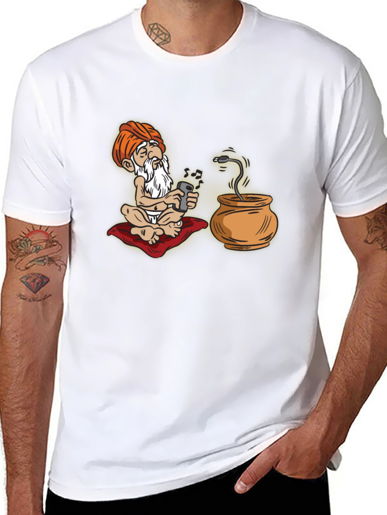 Cartoon Guru Tech T-Shirt - Funny Graphic Tee
