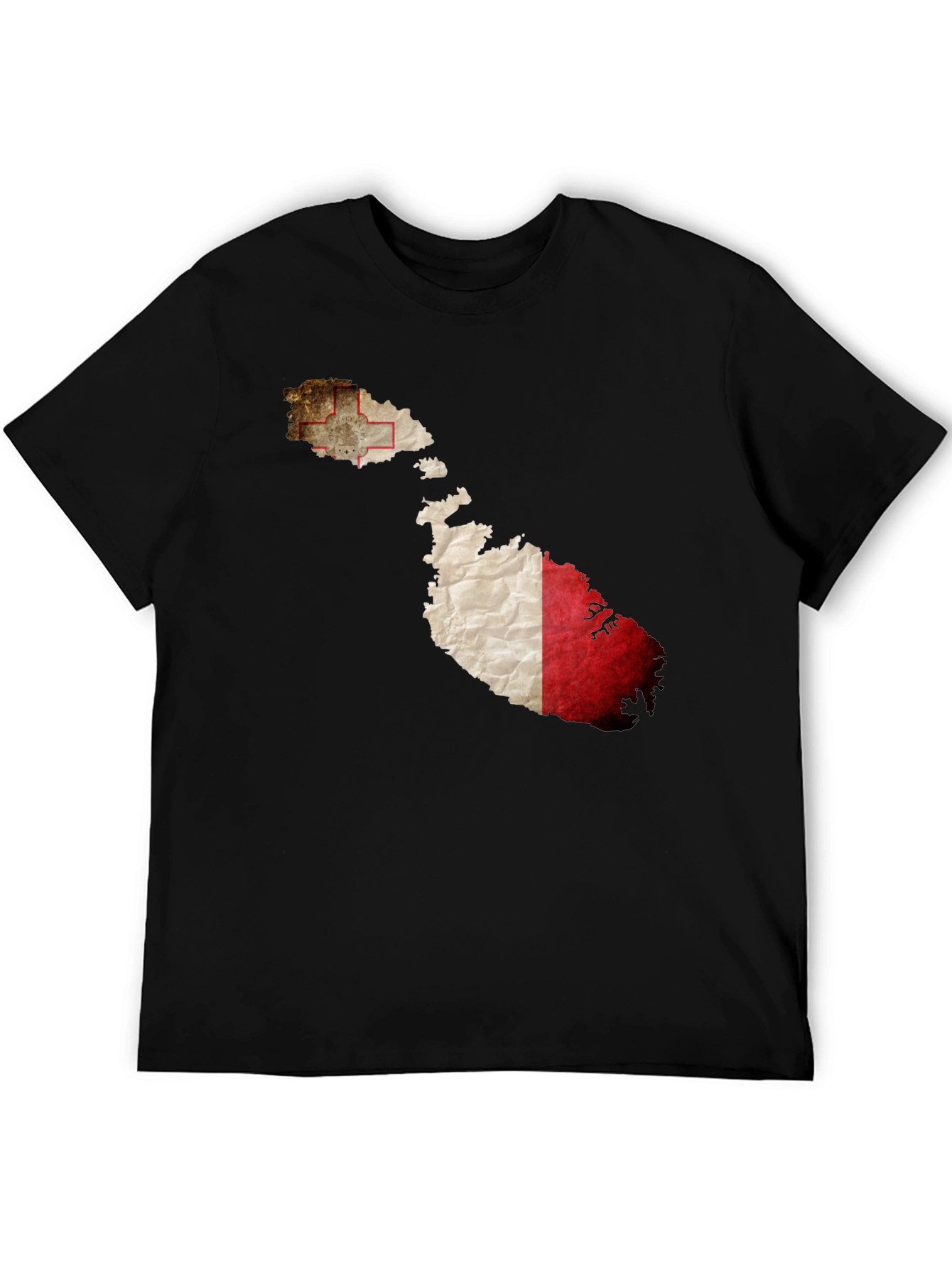 Malta Flag Map Graphic Tee - Black