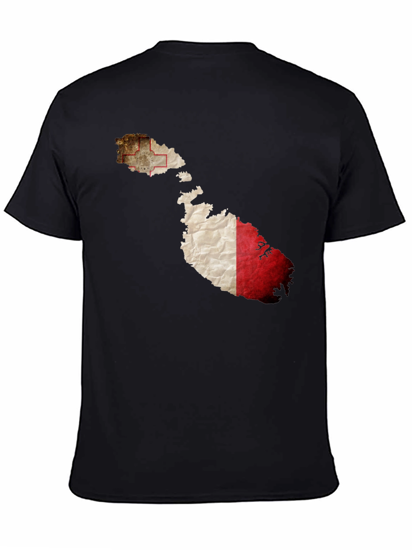 Malta Flag Map Graphic Tee - Black