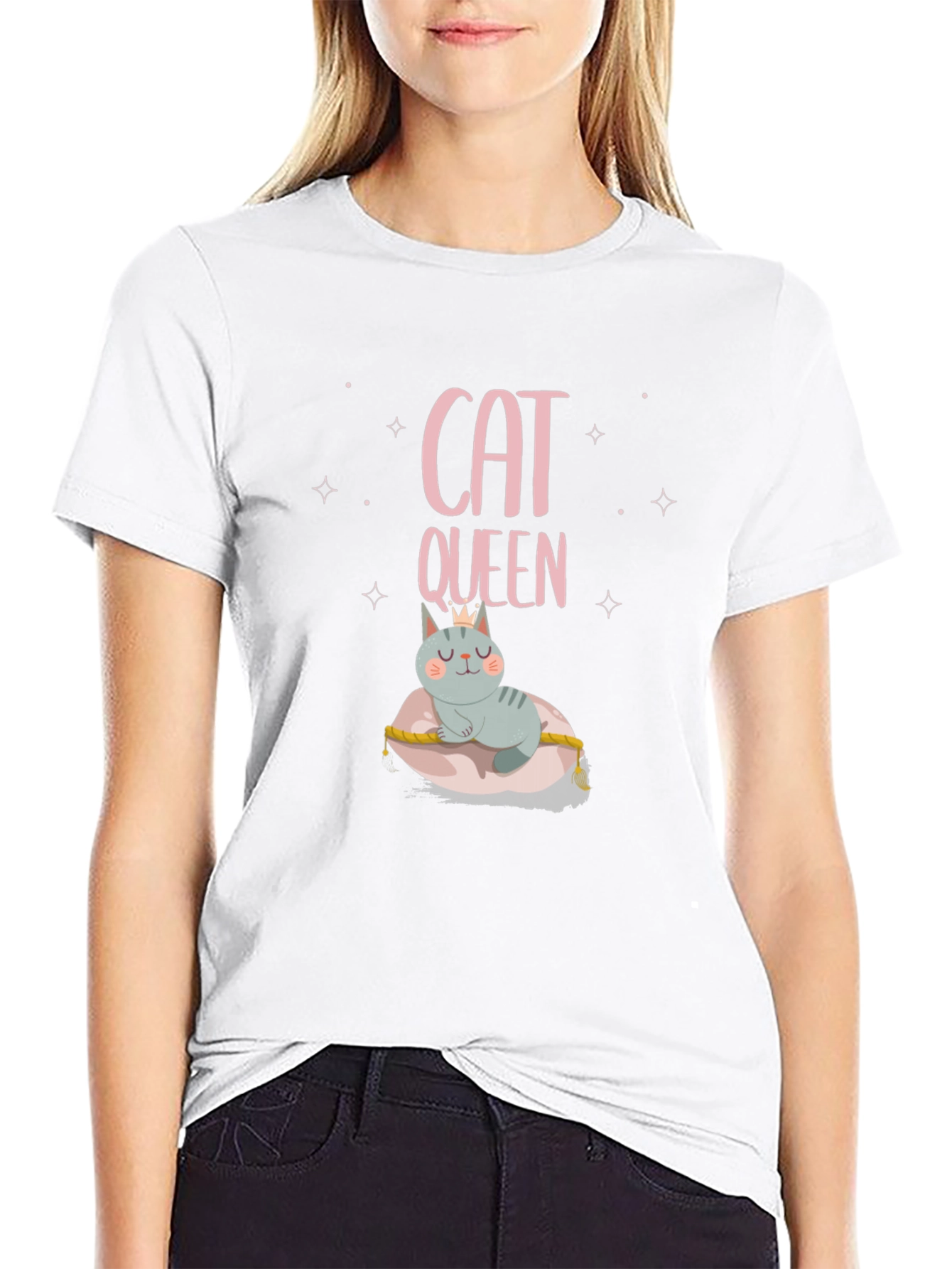 Cat Queen T-Shirt - Crowned Feline Tee