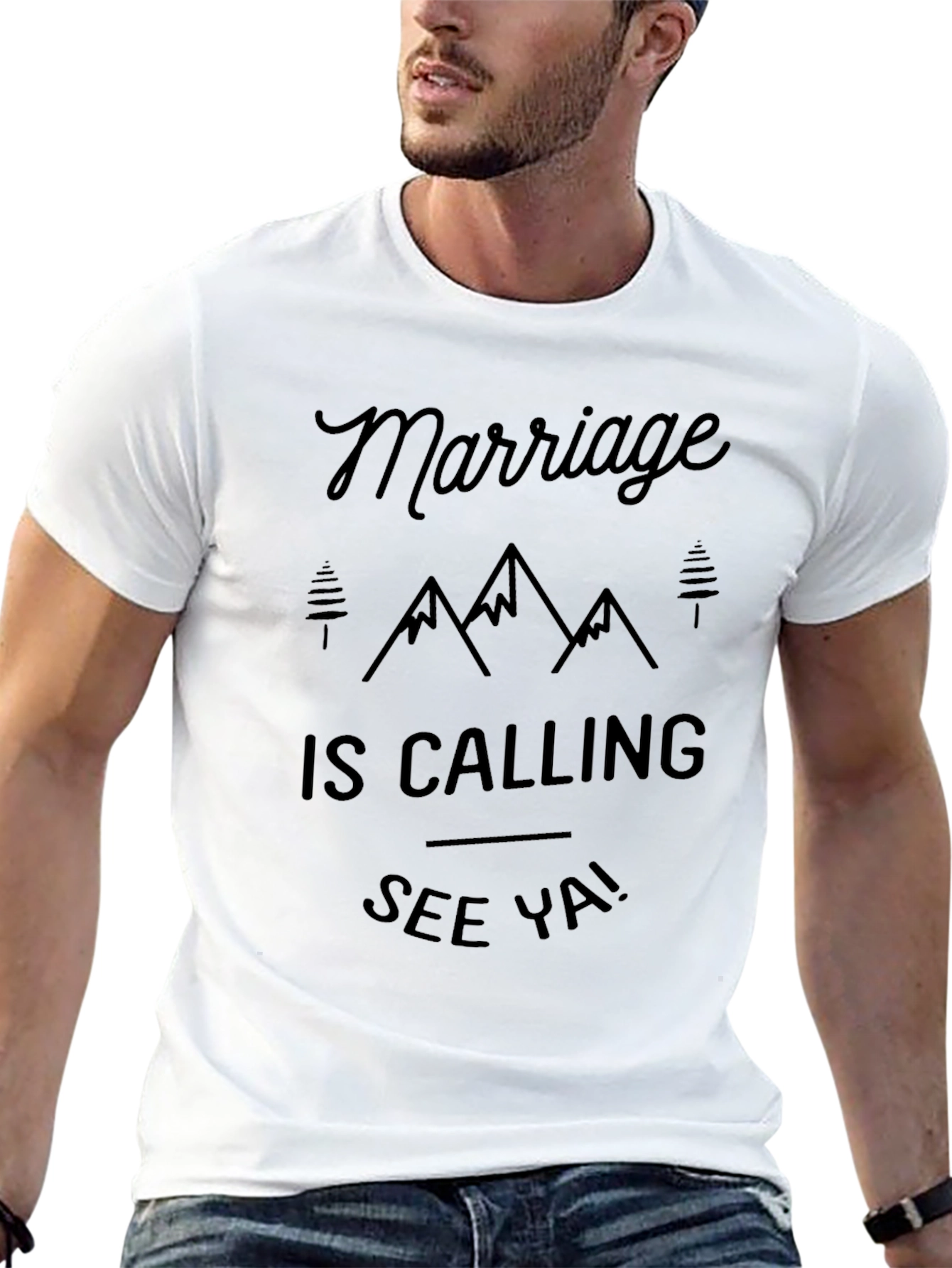 Marriage is Calling Mens Black T-Shirt