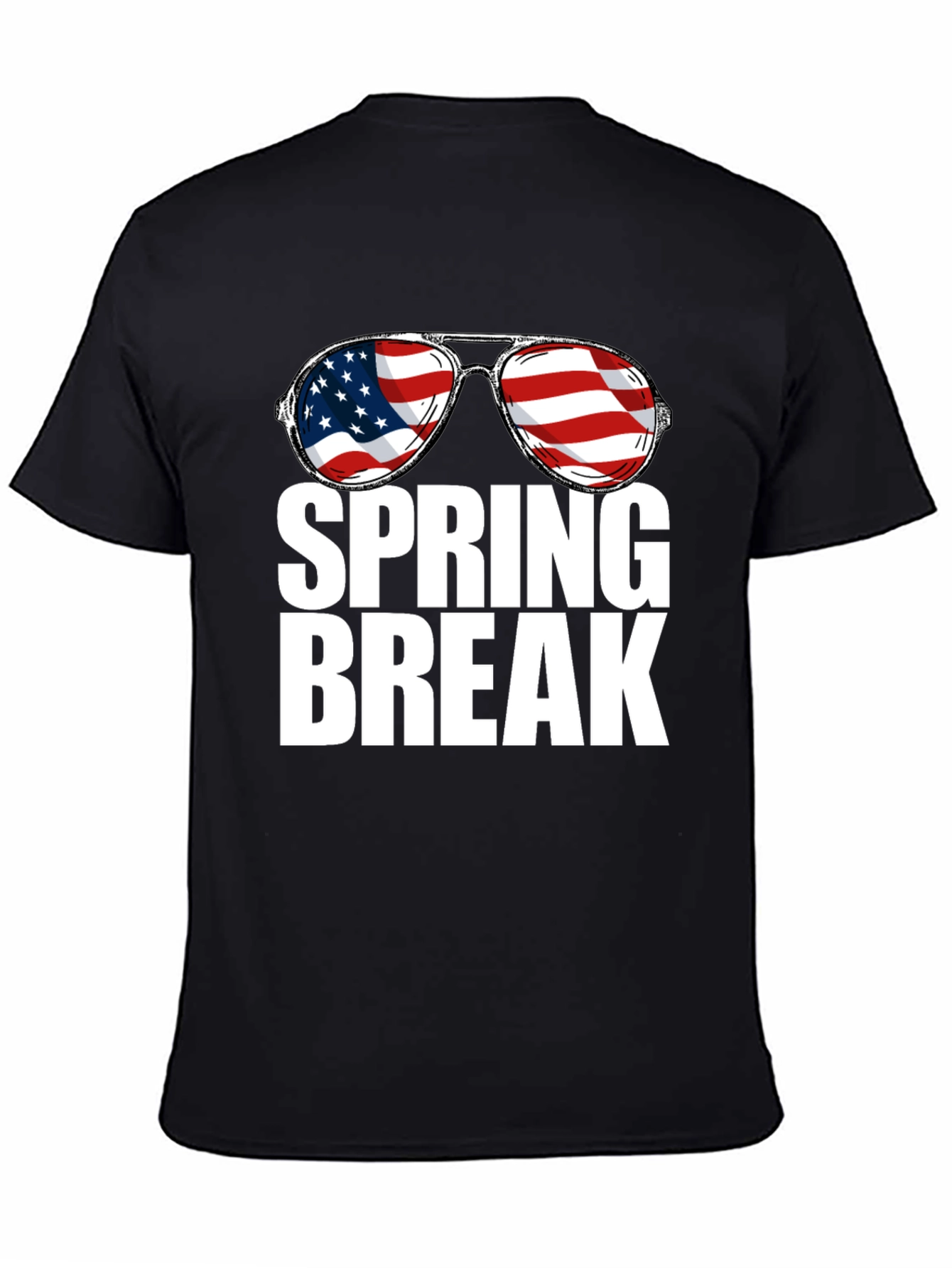 Spring Break USA Flag Sunglasses Graphic Tee