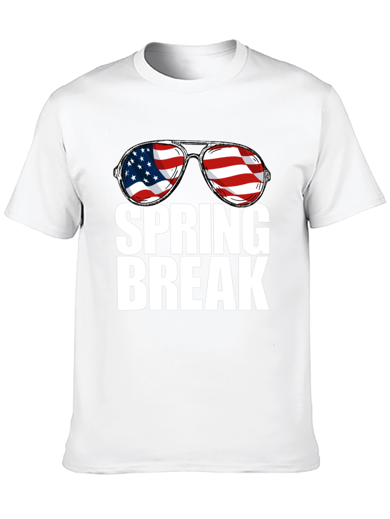 Spring Break USA Flag Sunglasses Graphic Tee