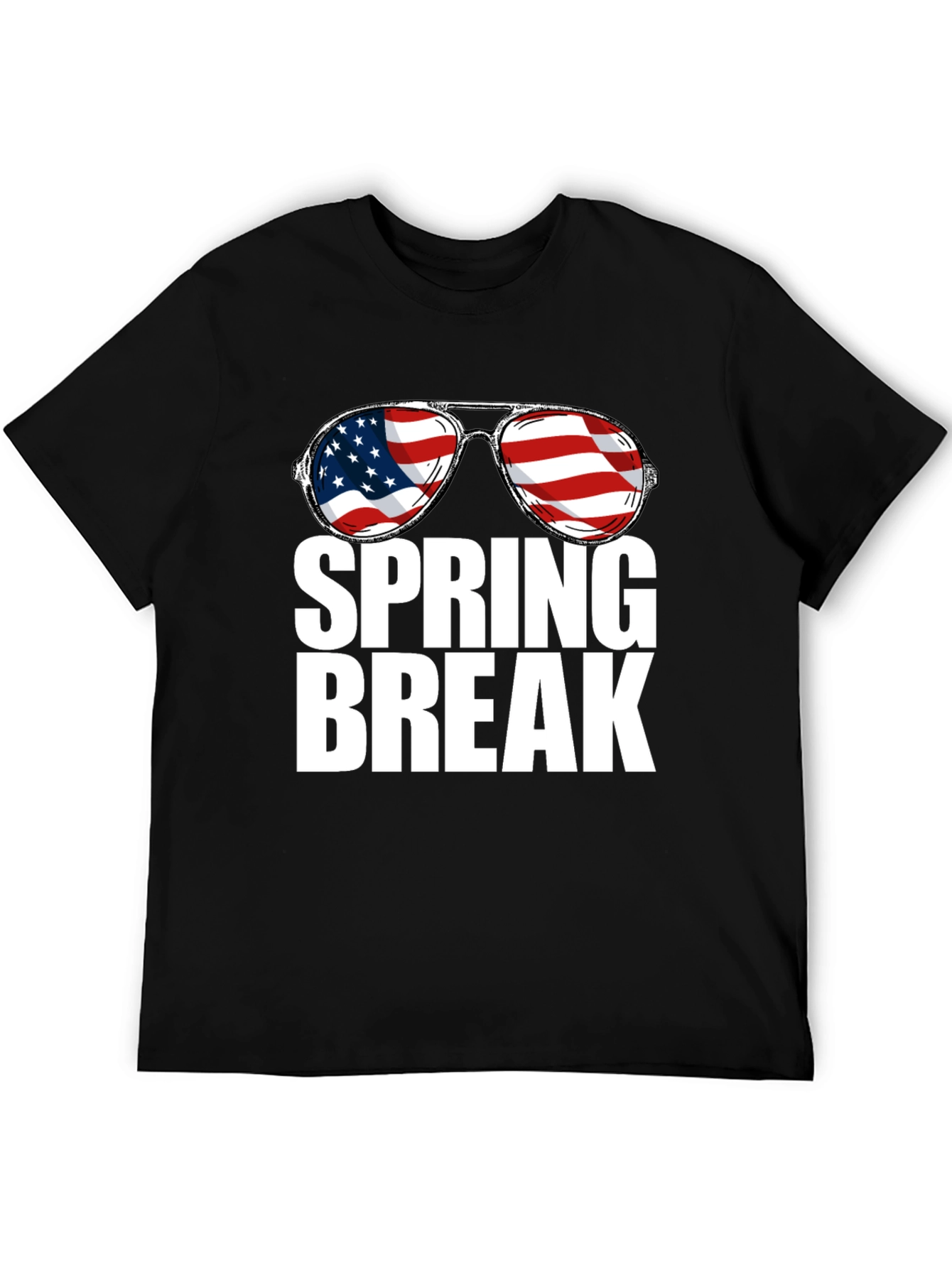 Spring Break USA Flag Sunglasses Graphic Tee