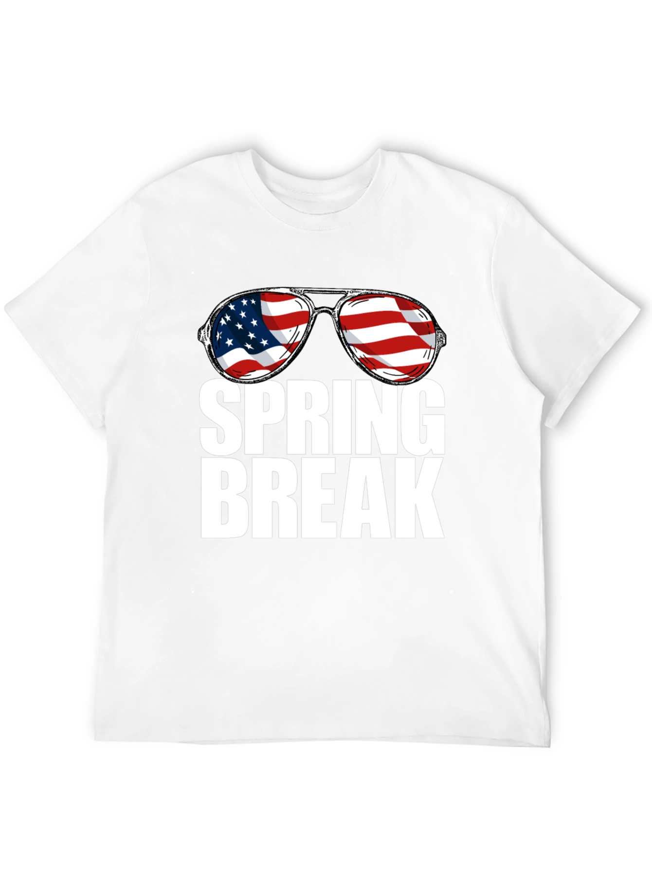 Spring Break USA Flag Sunglasses Graphic Tee