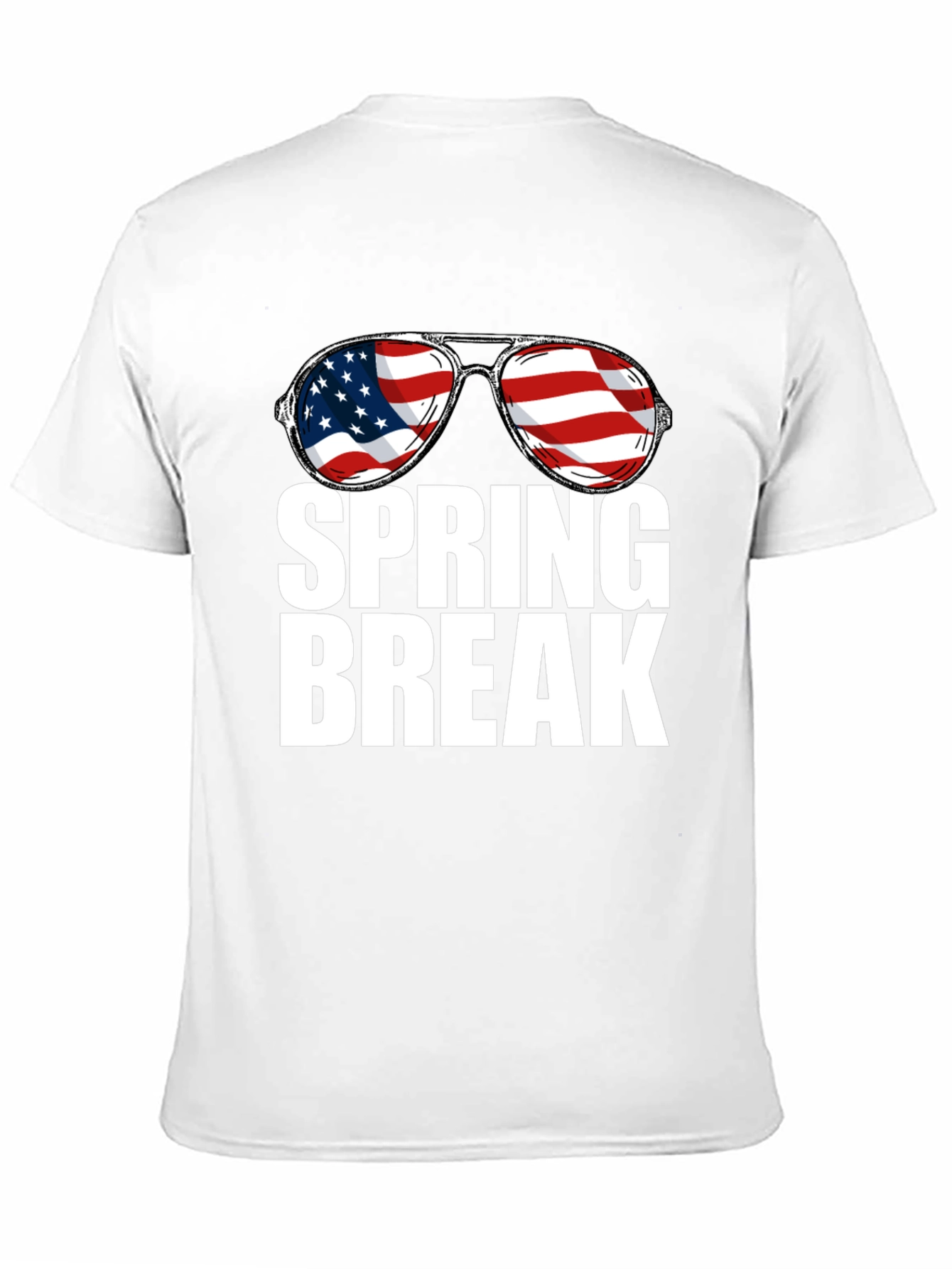 Spring Break USA Flag Sunglasses Graphic Tee