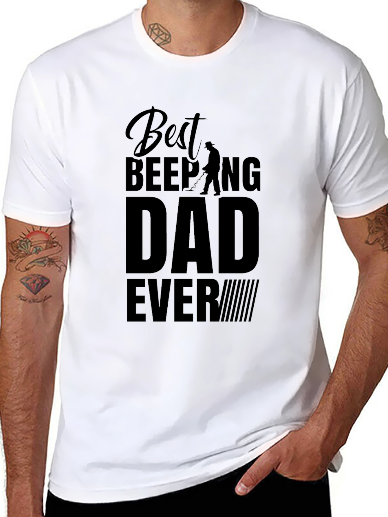 Best Beeping Dad Ever - Black T-Shirt