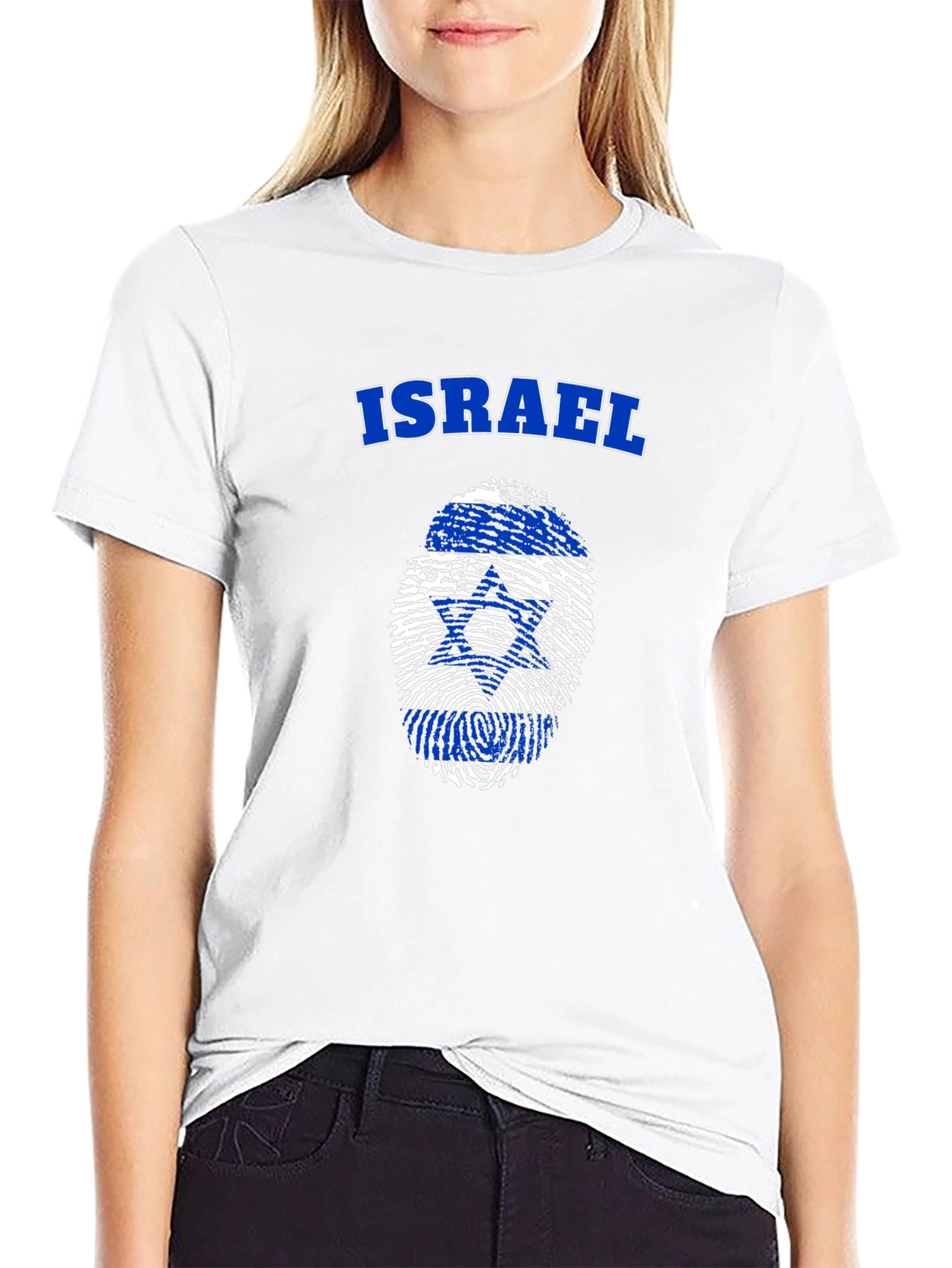 Israel Flag Fingerprint T-Shirt - Patriotic Pride