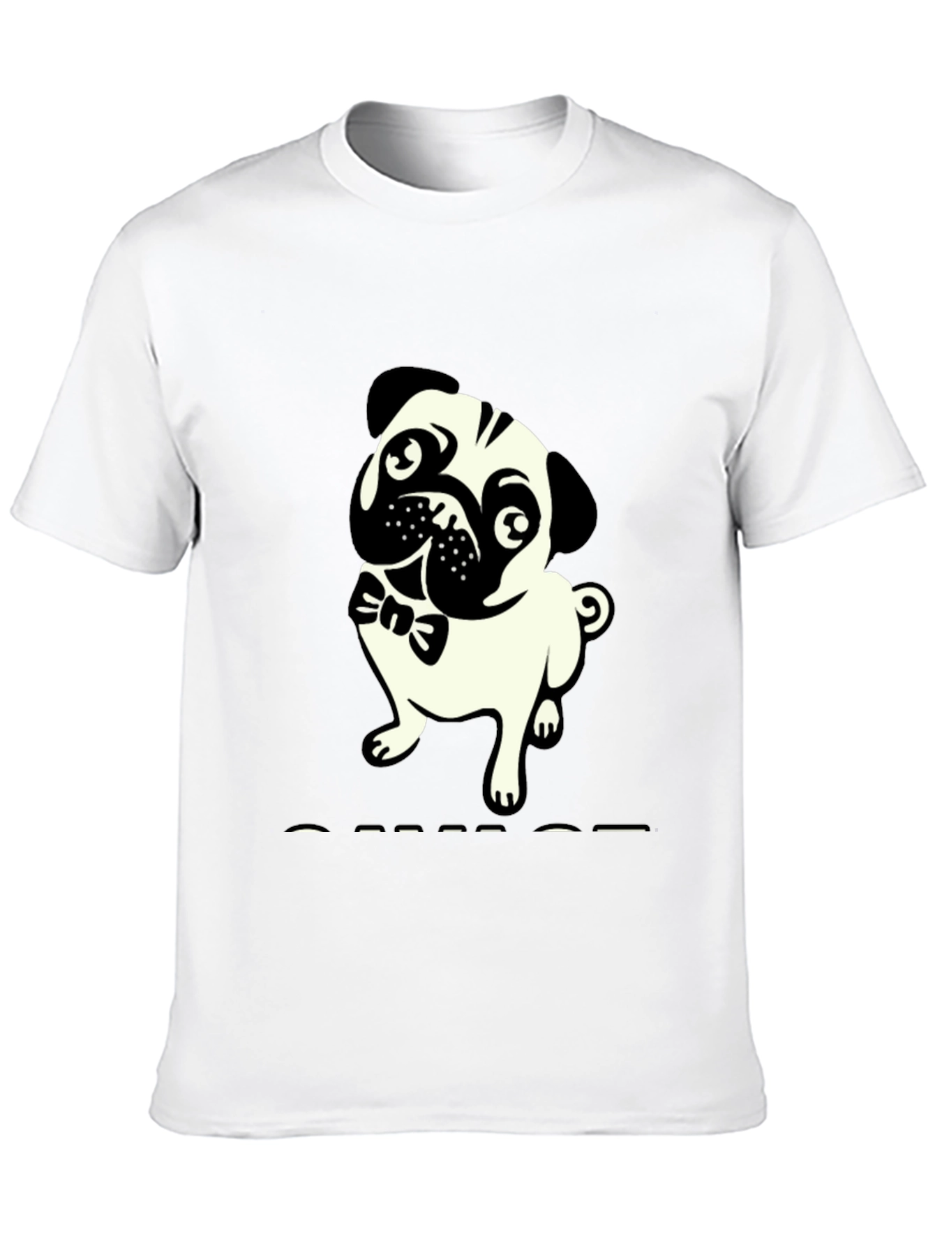 Mens Black T-Shirt with Pug Graphic