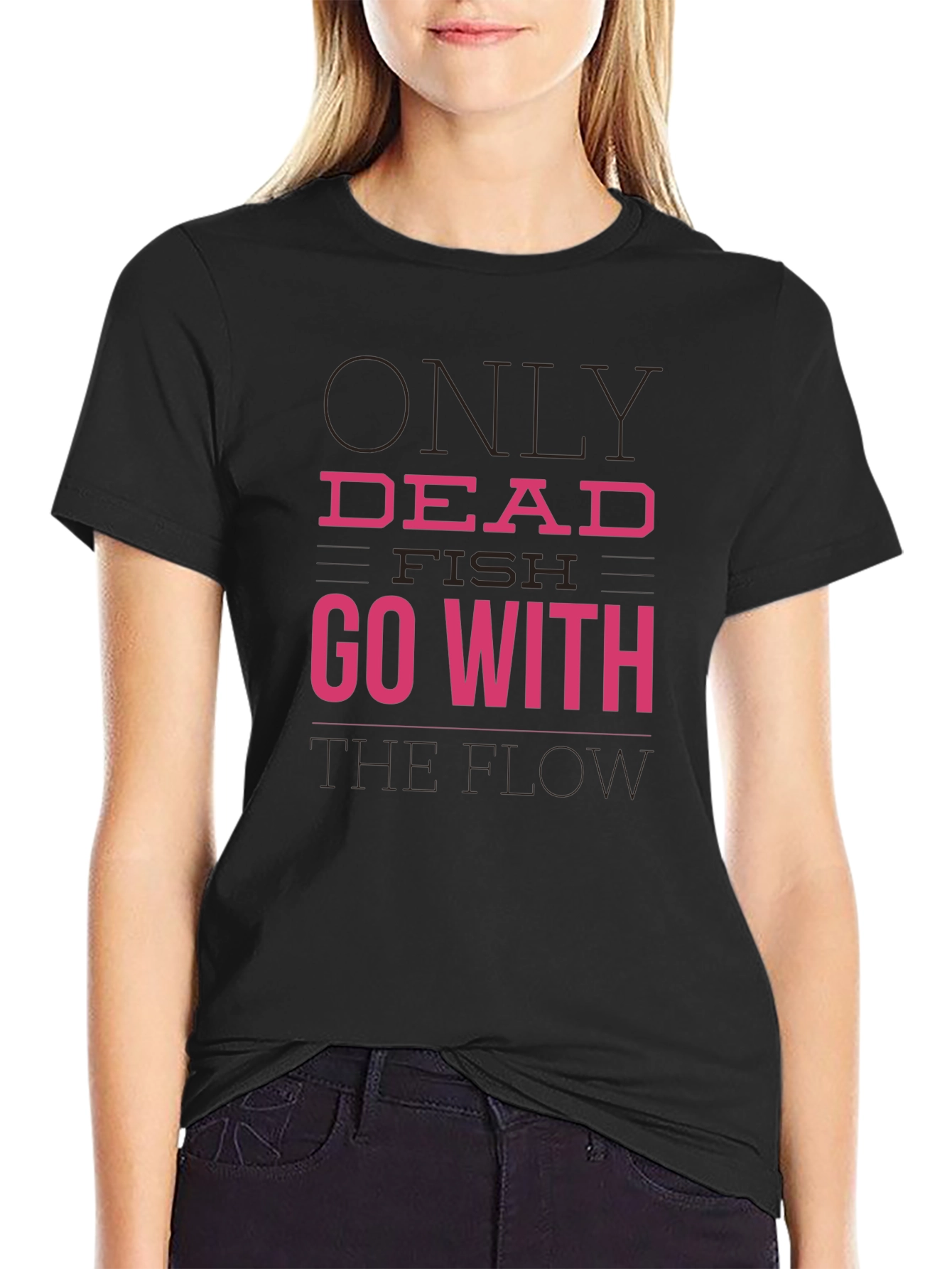 Dead Fish Go With The Flow Graphic Tee