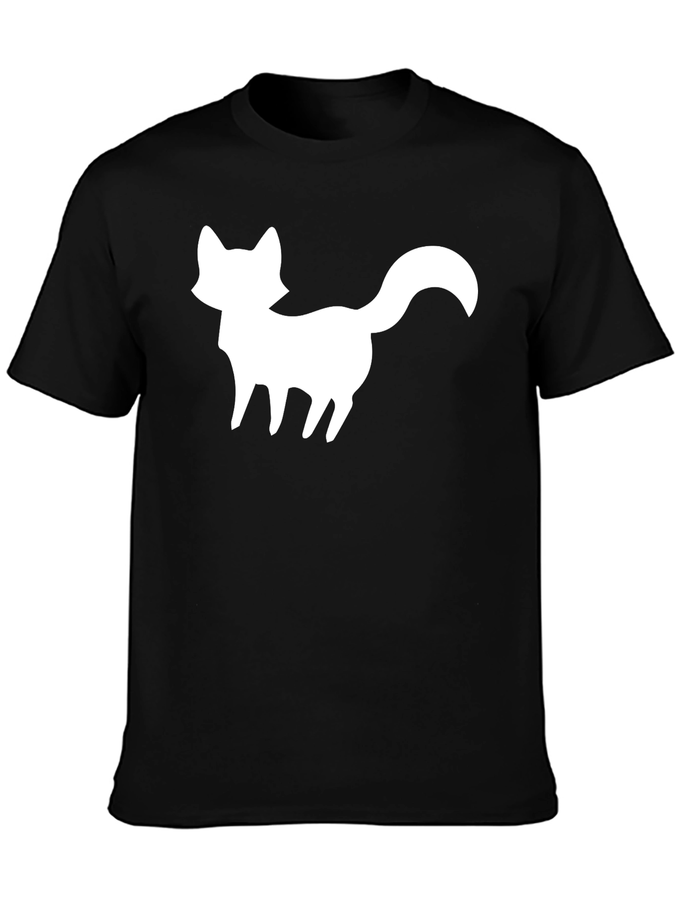Fox Silhouette Graphic Tee - Black Cotton Blend