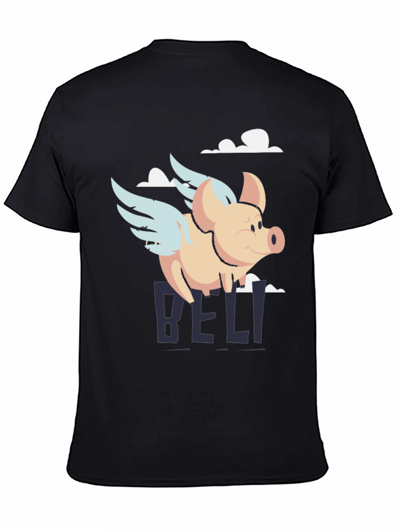 Flying Pig Graphic Tee - Mens Black T-Shirt