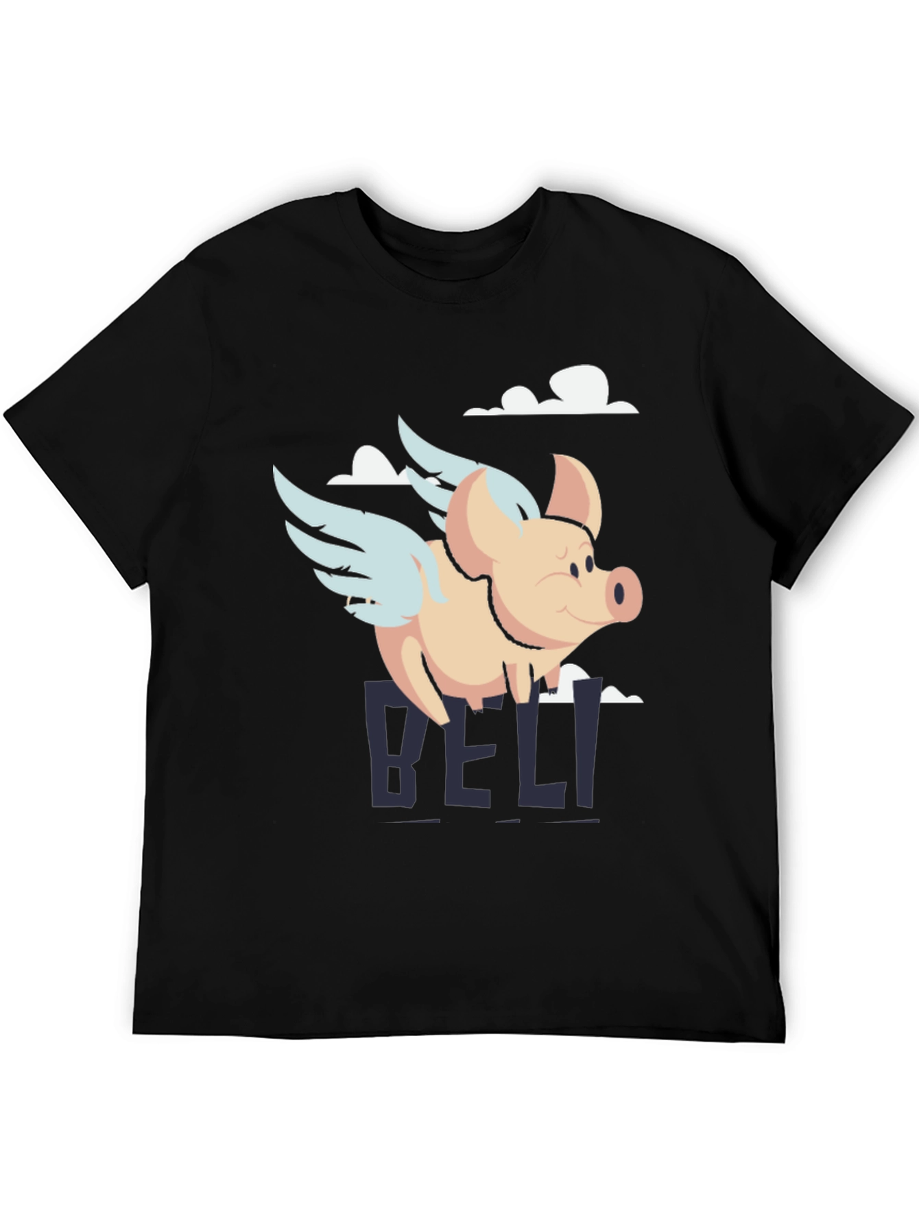 Flying Pig Graphic Tee - Mens Black T-Shirt