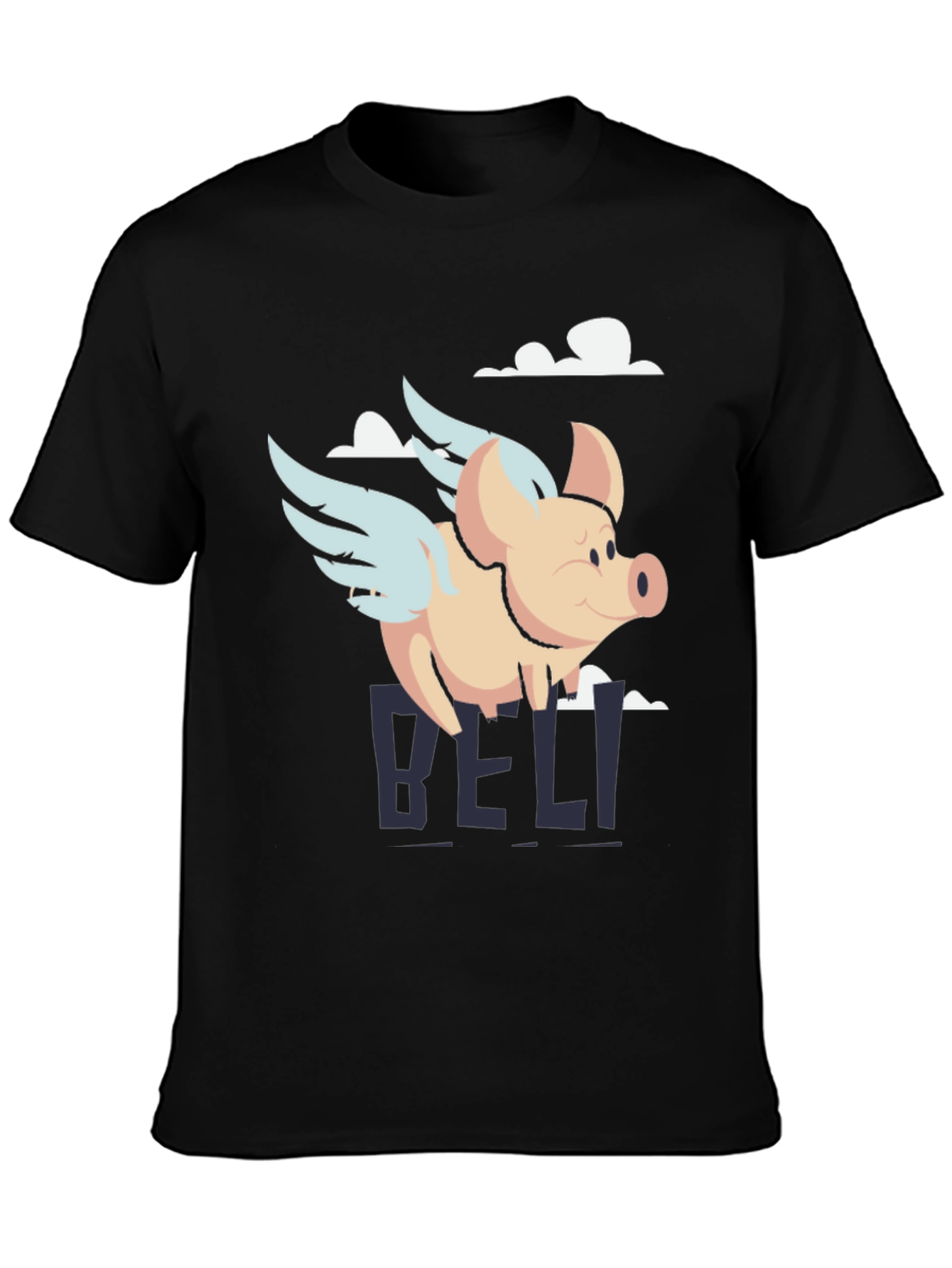 Flying Pig Graphic Tee - Mens Black T-Shirt